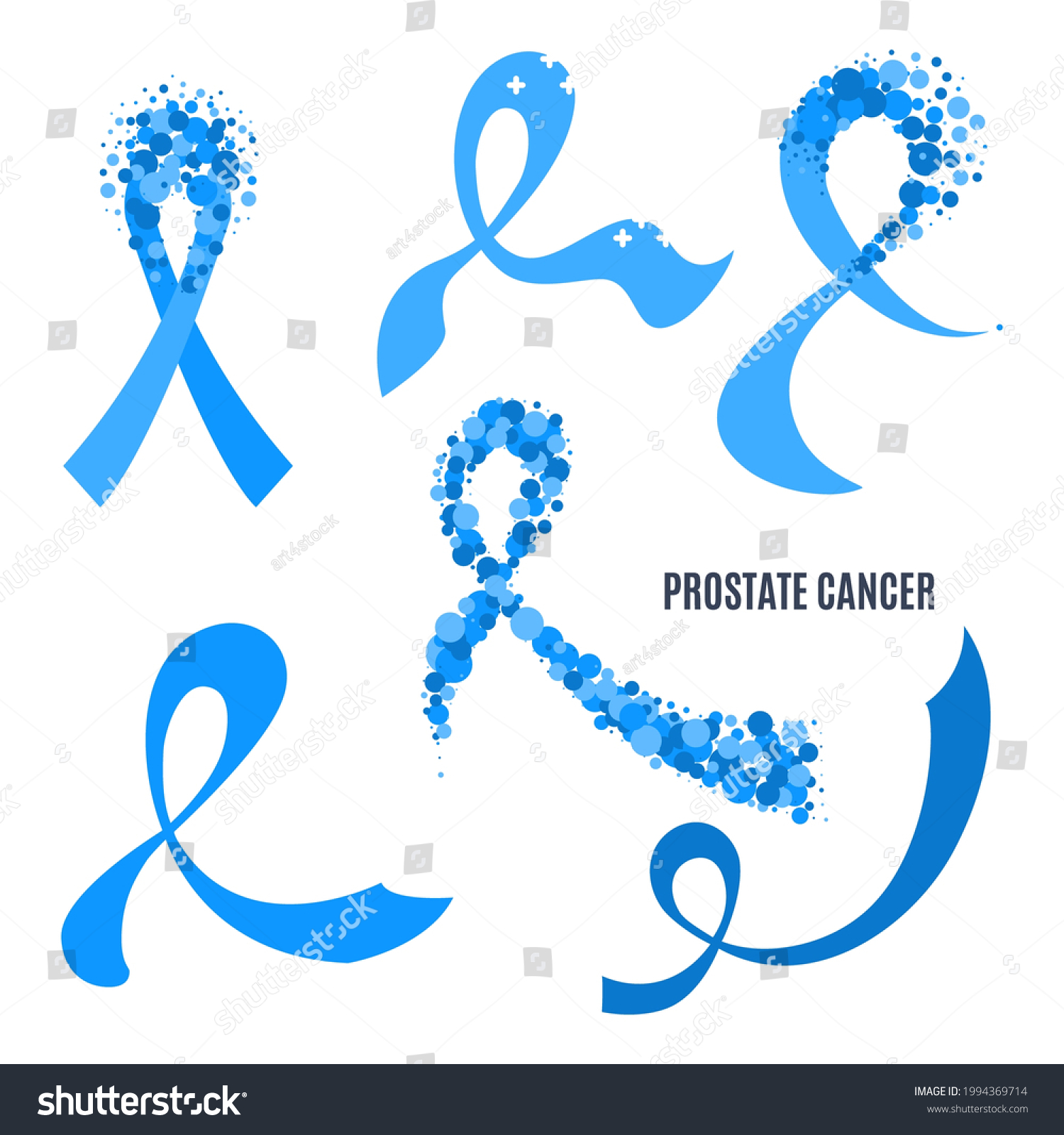 Prostate Cancer Awareness Ribbon Collection Set Stock Vector Royalty 2829