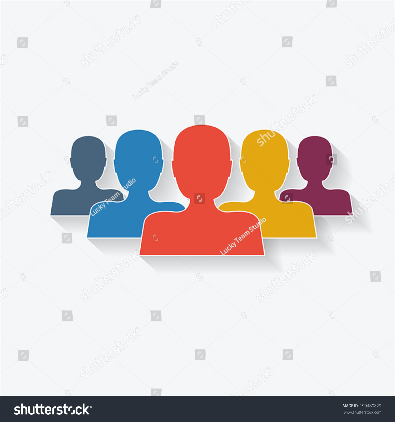 Vector Rainbow Teamwork Sign Stock Vector (Royalty Free) 199480829 ...