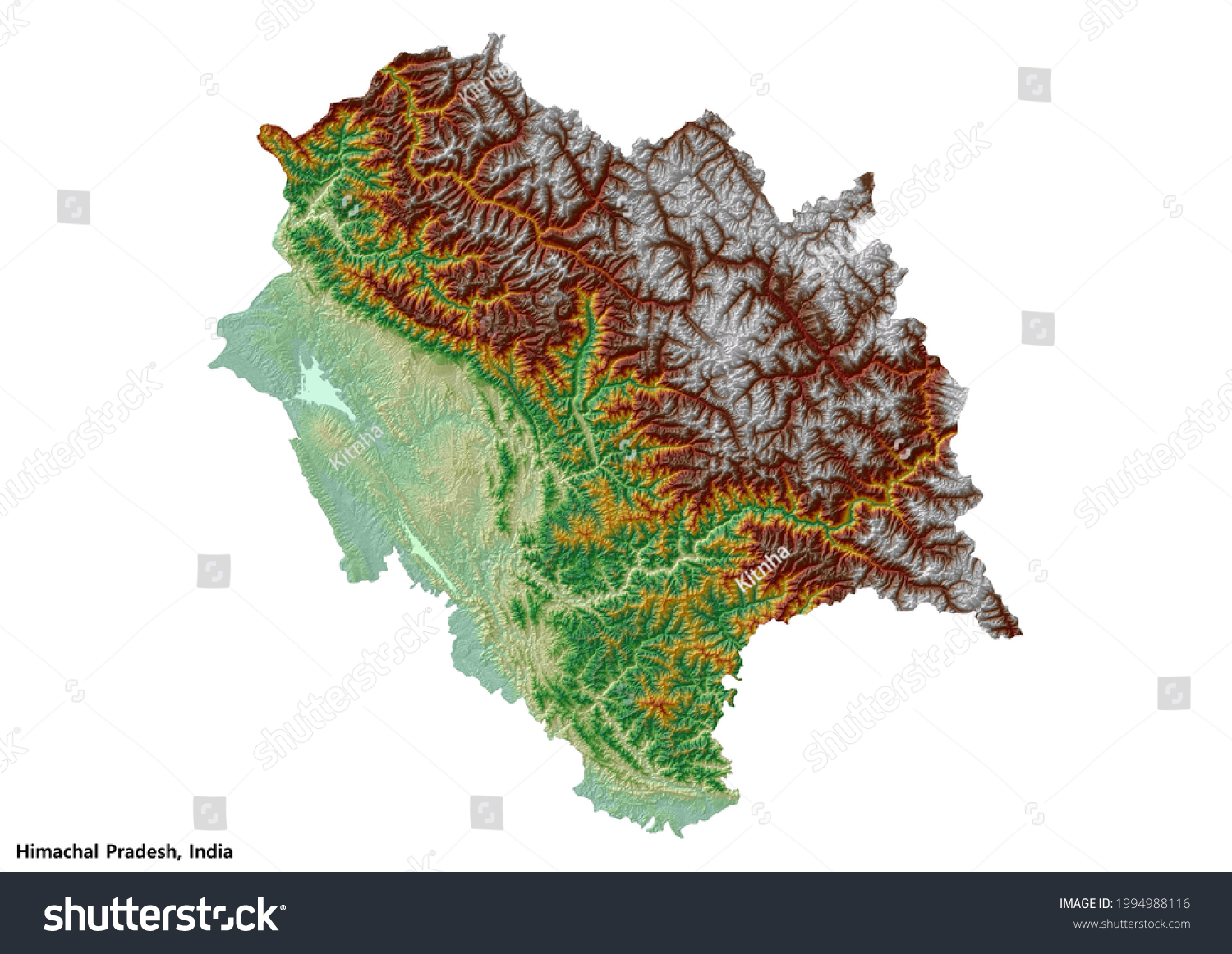 Himachal Pradesh India Topography Map 3d Stock Illustration 1994988116  Shutterstock