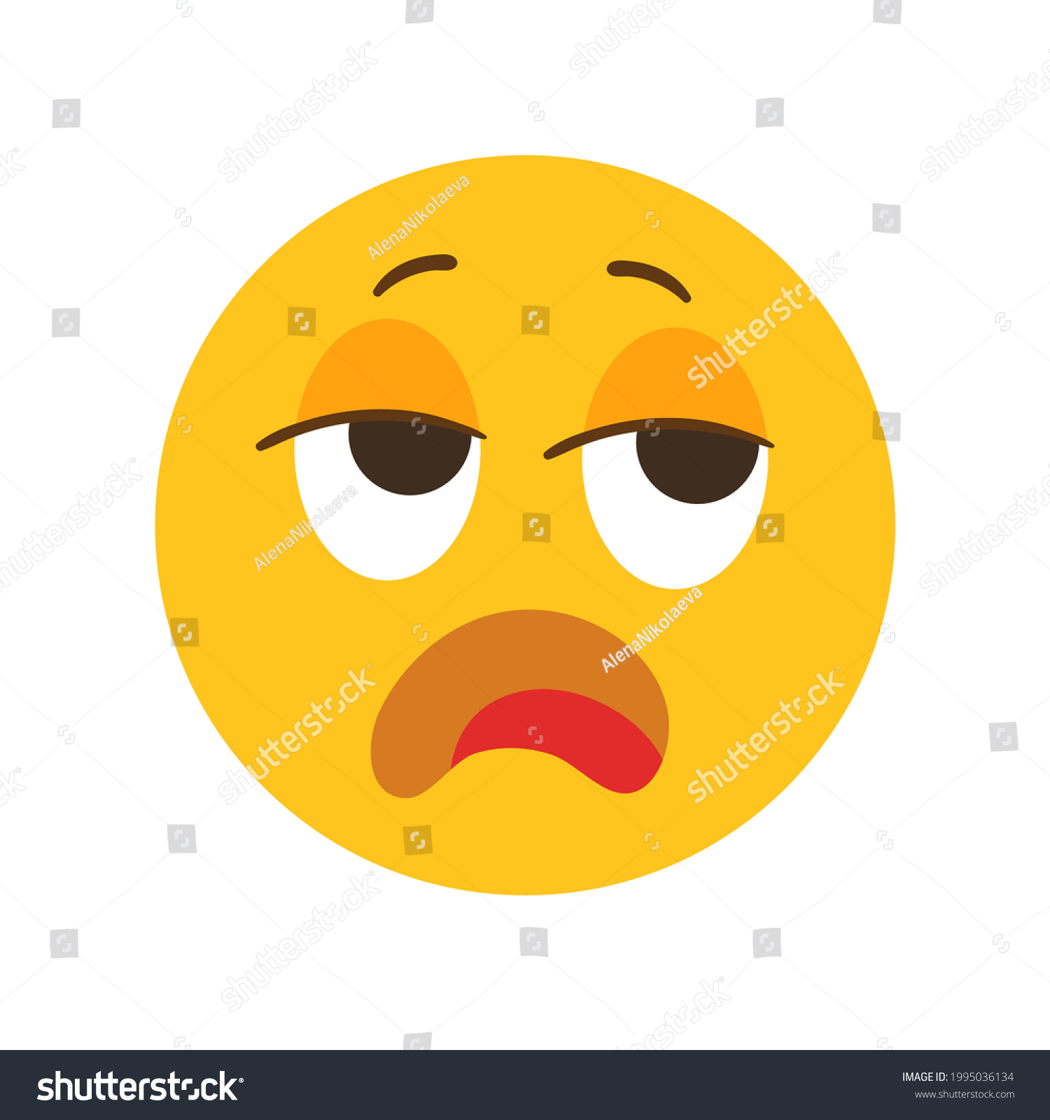 Emoji Depicting Indifference Funny Emotion Icon Stock Vector (Royalty ...