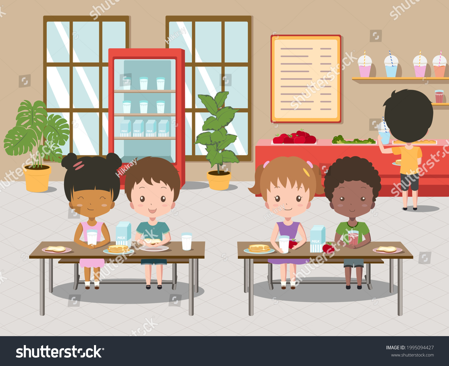 Рисунок школьной столовой