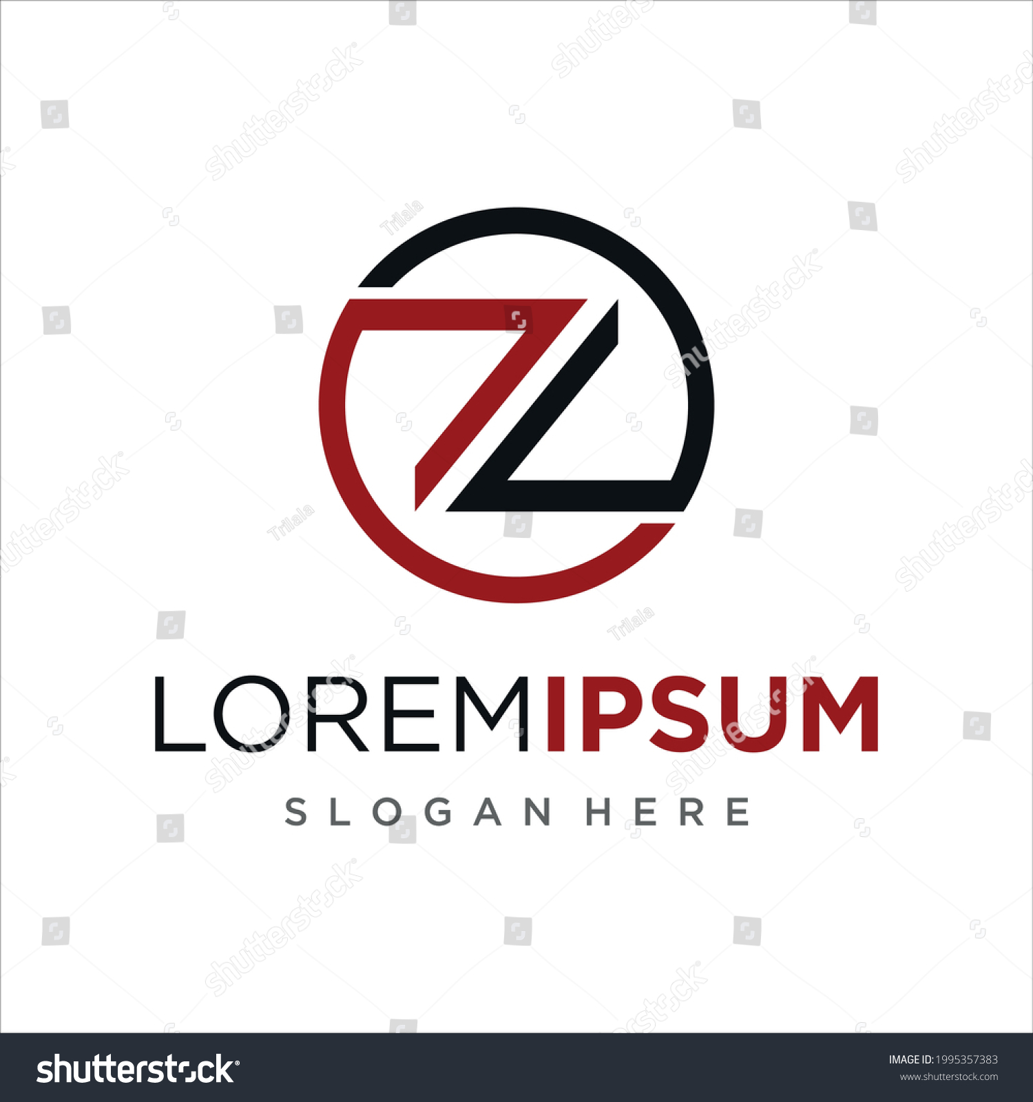 Letter Z Circle Logo Design Concept Stock Vector Royalty Free