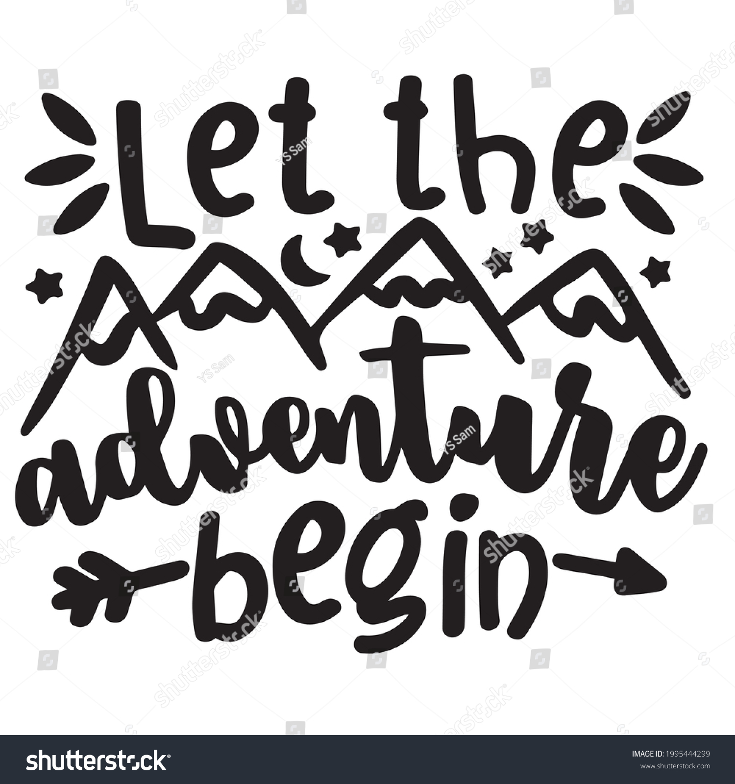 Let Adventure Begin Logo Inspirational Positive Stock Vector (Royalty ...