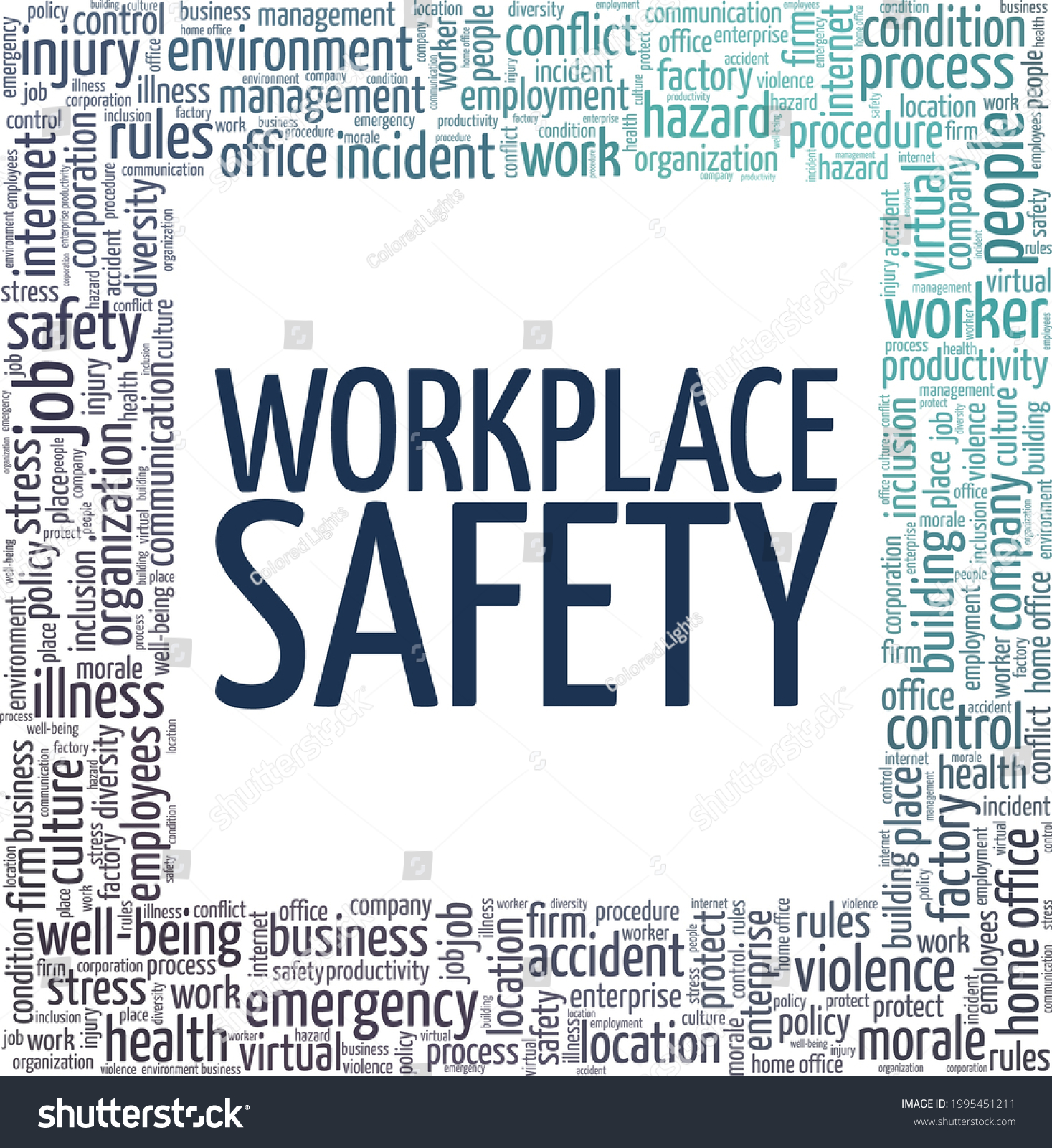 Workplace Safety Vector Illustration Word Cloud Stock Vector (Royalty ...