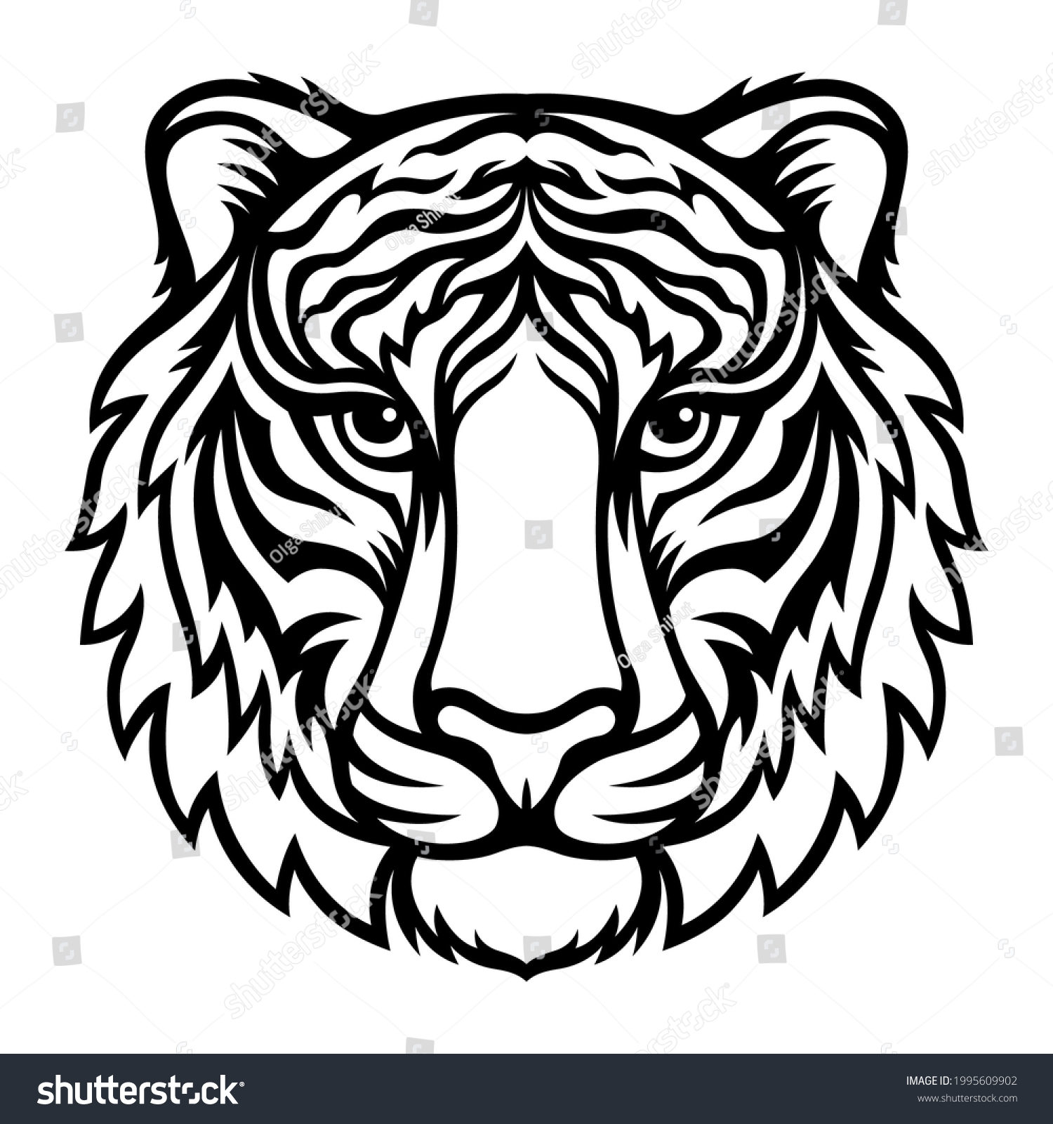 Tigerblack Vector Silhouette Symbol 2022 New Stock Vector (Royalty Free ...