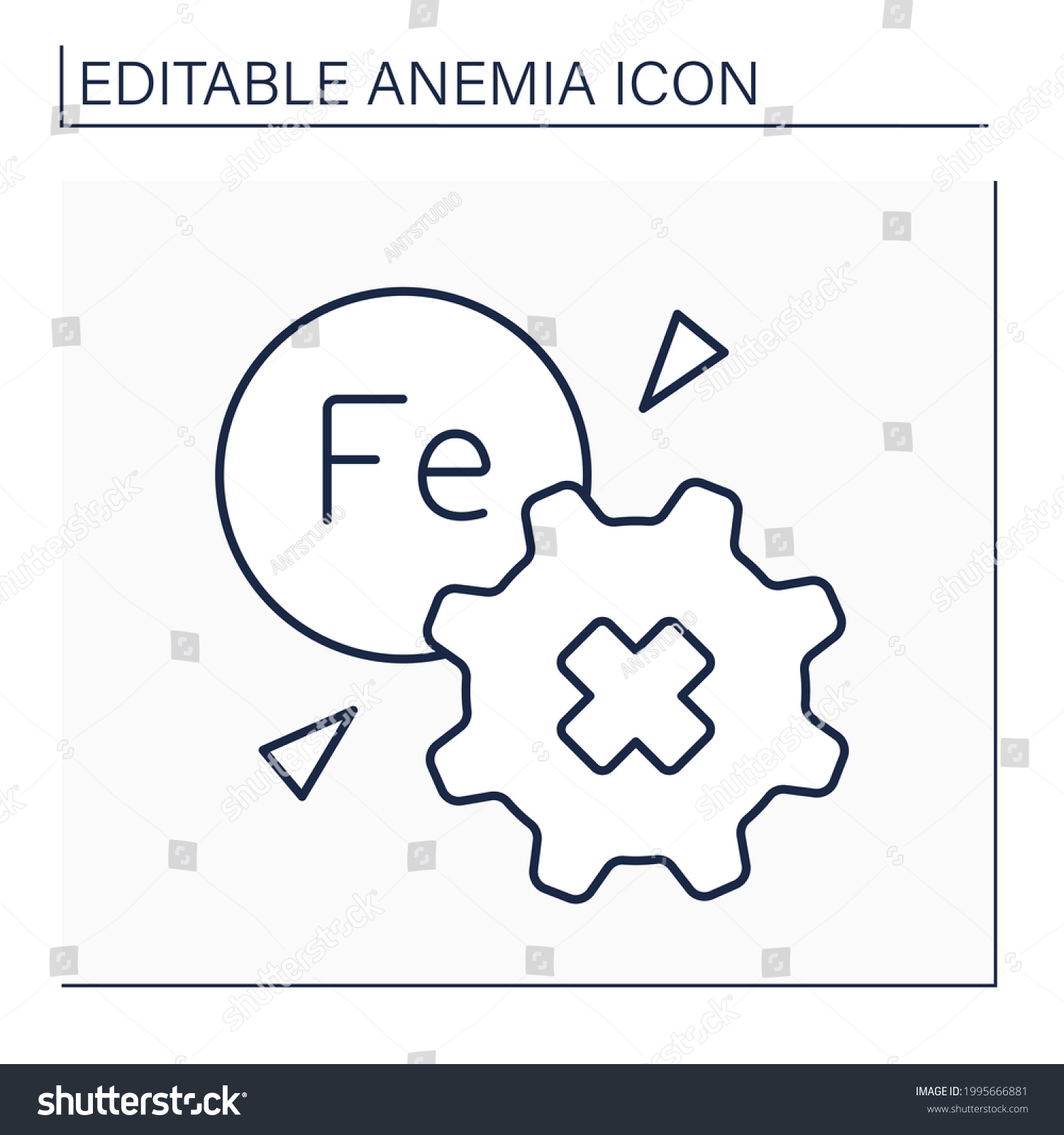 Anemia Line Icon Disease Symptomsinability Absorb Stock Vector Royalty Free