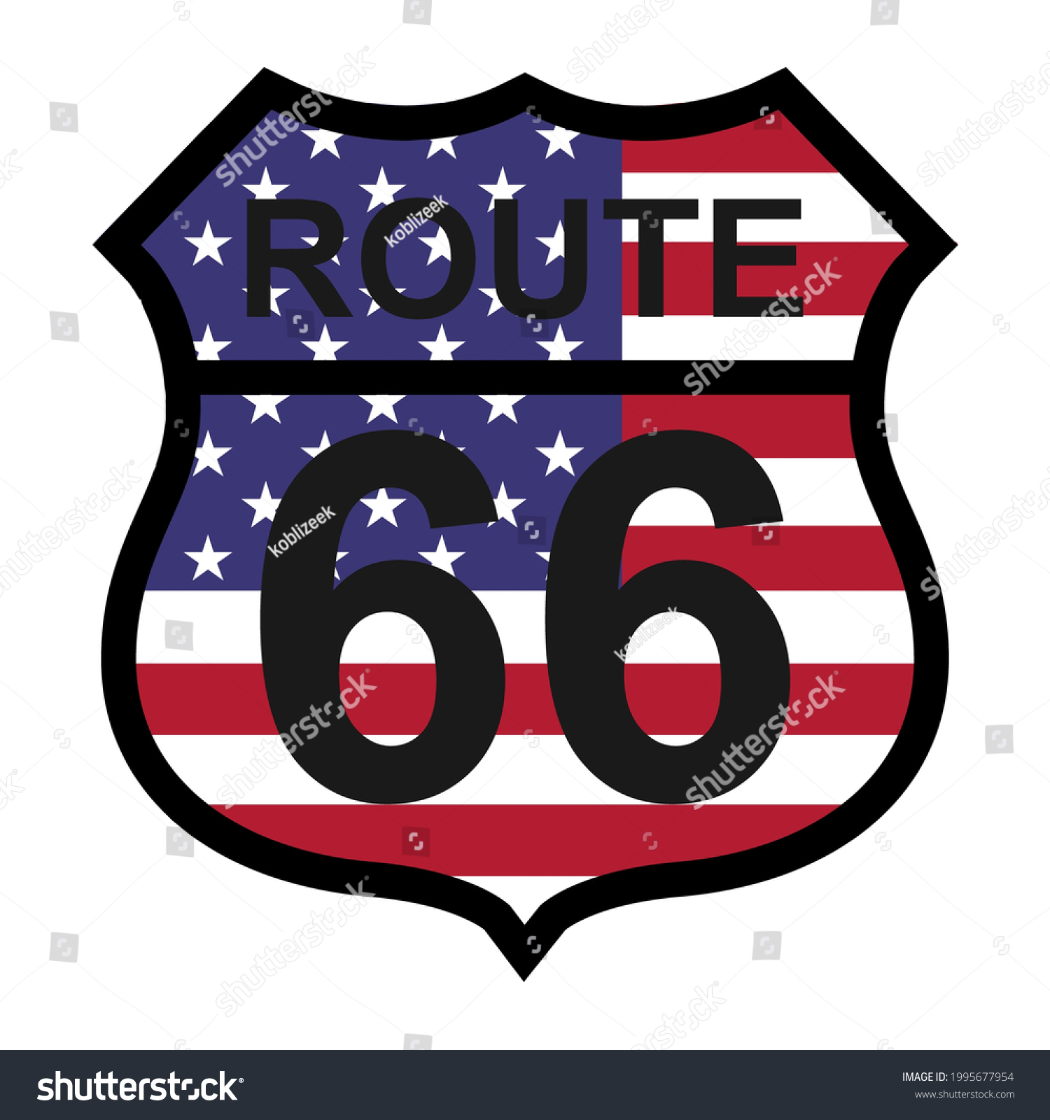 Route 66 Classic Icon Travel Usa Stock Vector (Royalty Free) 1995677954 ...