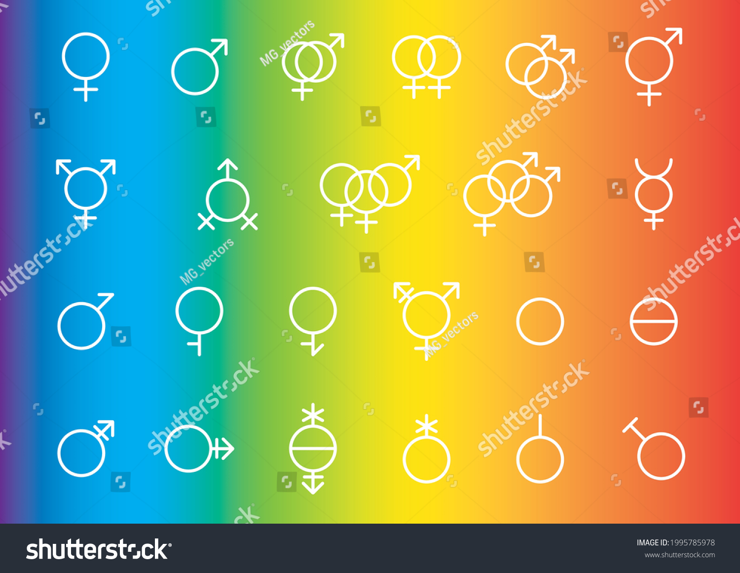 Gender Identity Icons Lgbt Symbols Stock Vector Royalty Free 1995785978 Shutterstock 4664