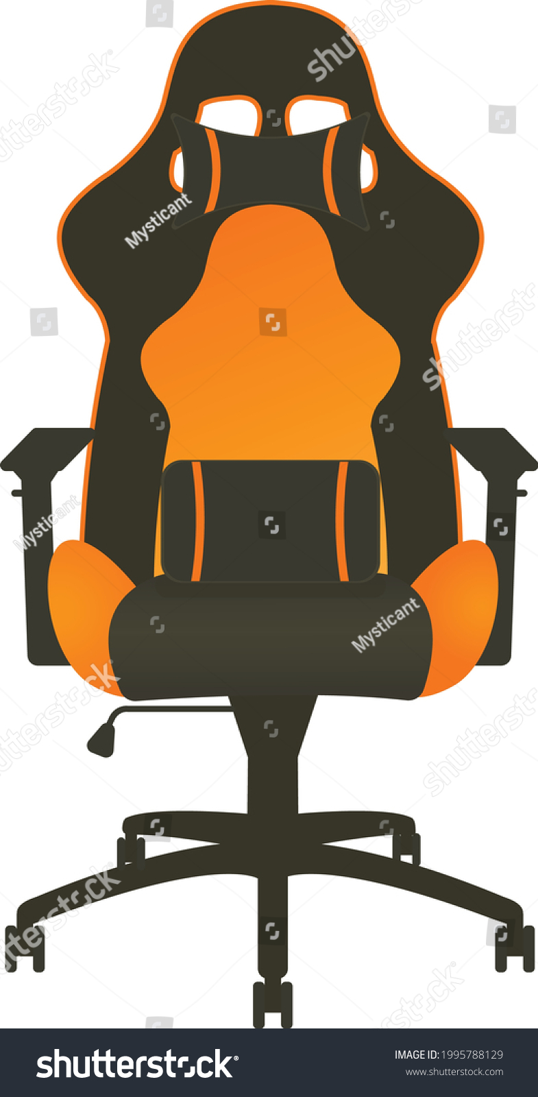 Gaming Chair Vector Dark Theme Orange Stock Vector (Royalty Free