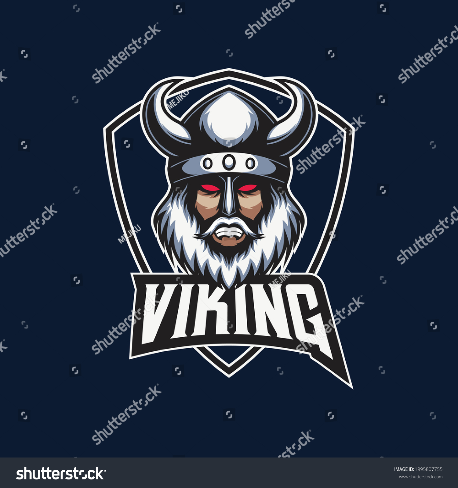 Mascot Esport Logo Viking Shield Emblem Stock Vector (Royalty Free ...