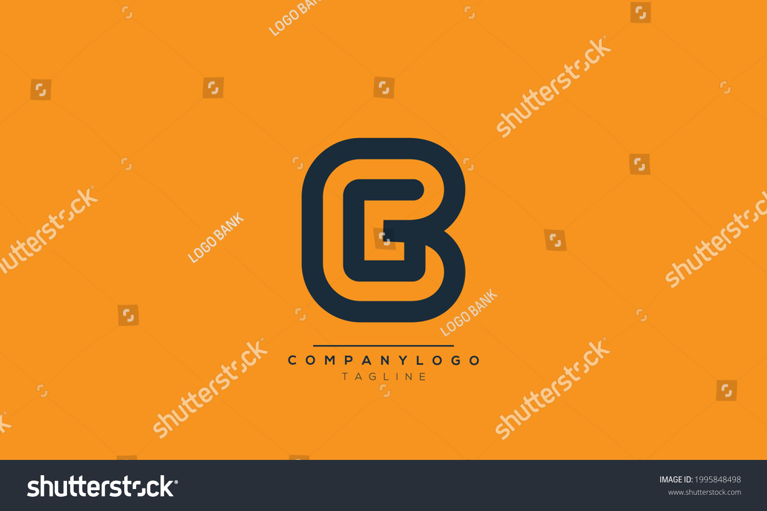 Bg Initials Monogram Letter Text Alphabet Stock Vector Royalty Free