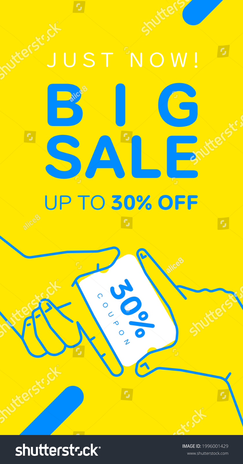 Two Hands Holding Coupon On Yellow Stock Vector (Royalty Free ...