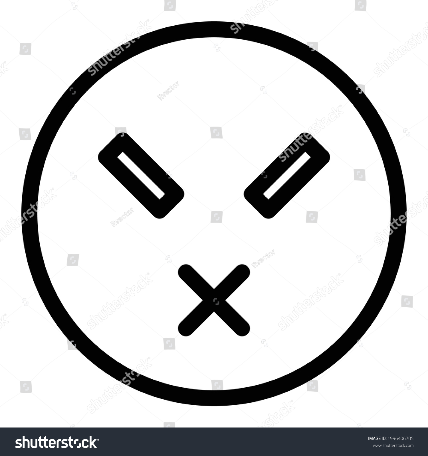 Silent Emoji Icon Outline Silent Emoji Stock Vector (Royalty Free ...