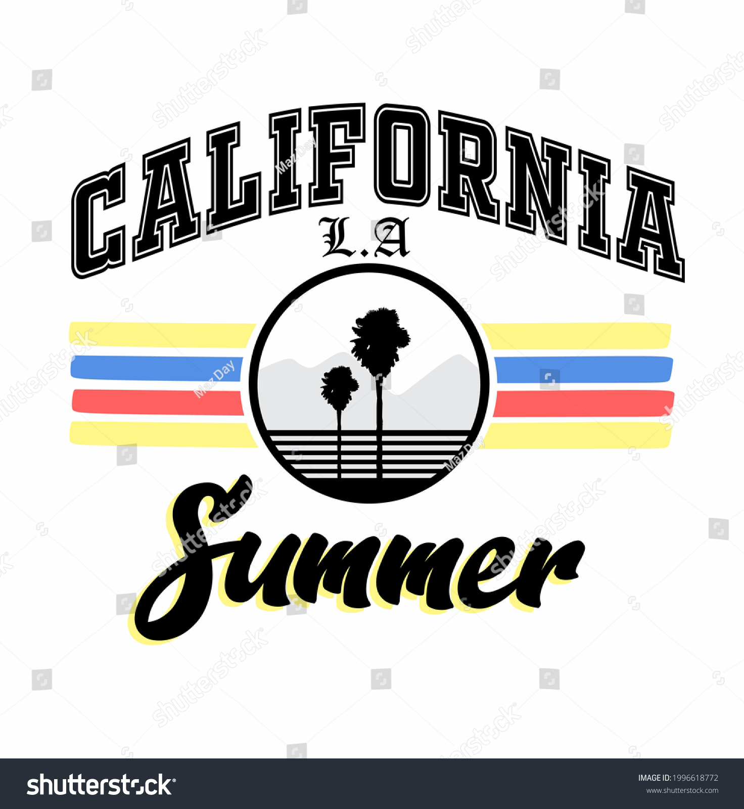 California Los Angeles Palm Tree Silhouette Stock Vector (royalty Free 