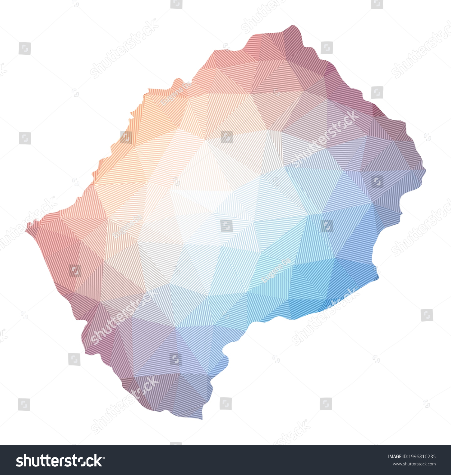 Map Lesotho Low Poly Illustration Country Stock Vector Royalty Free