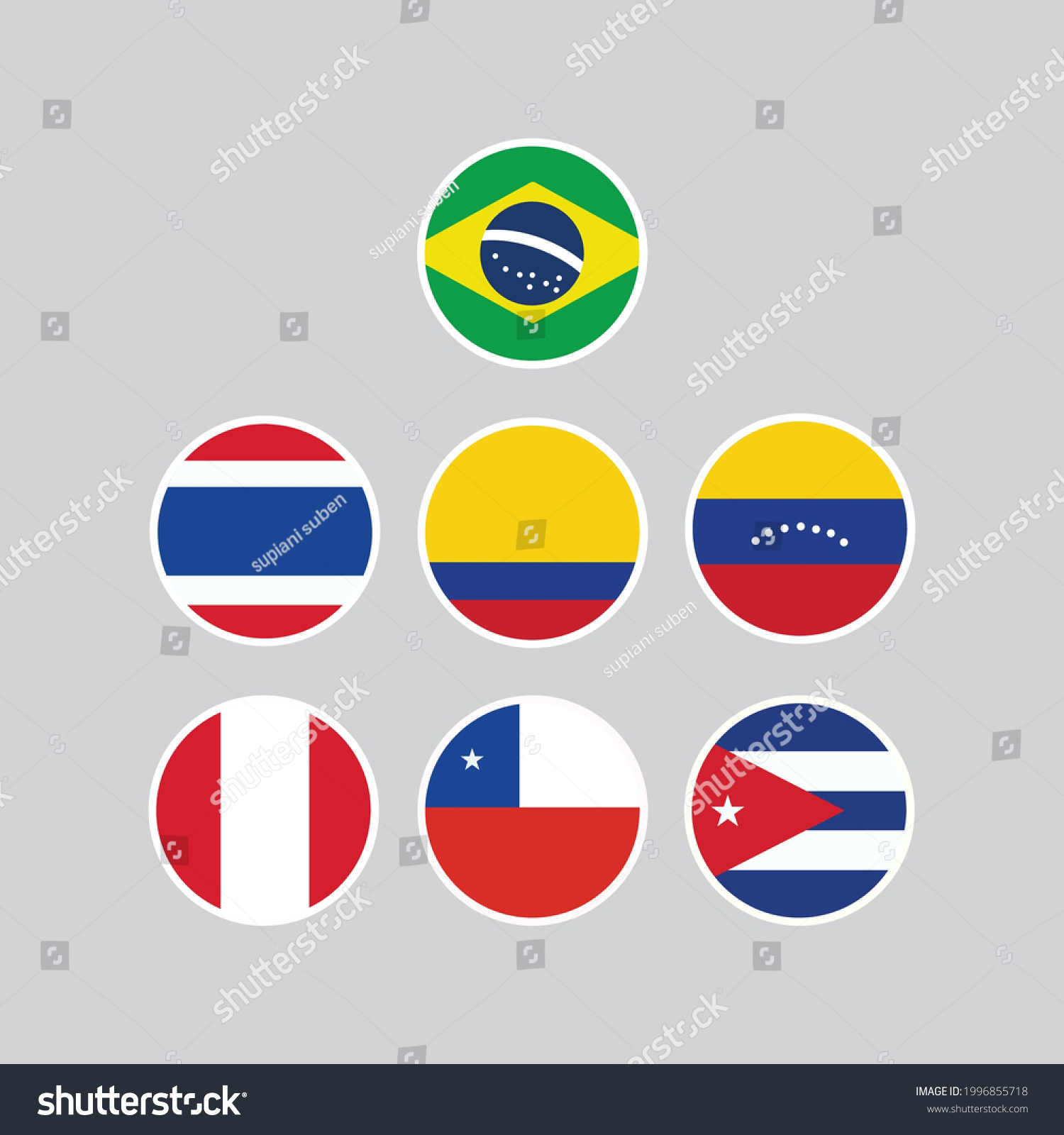 Latin America Flag Icons Logo Images Stock Vector (royalty Free 