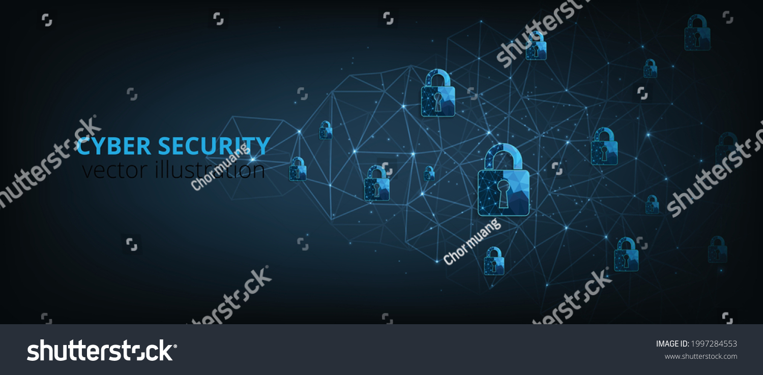 Cyber Security Backgroundvisualization Cyber Security Padlock Stock ...