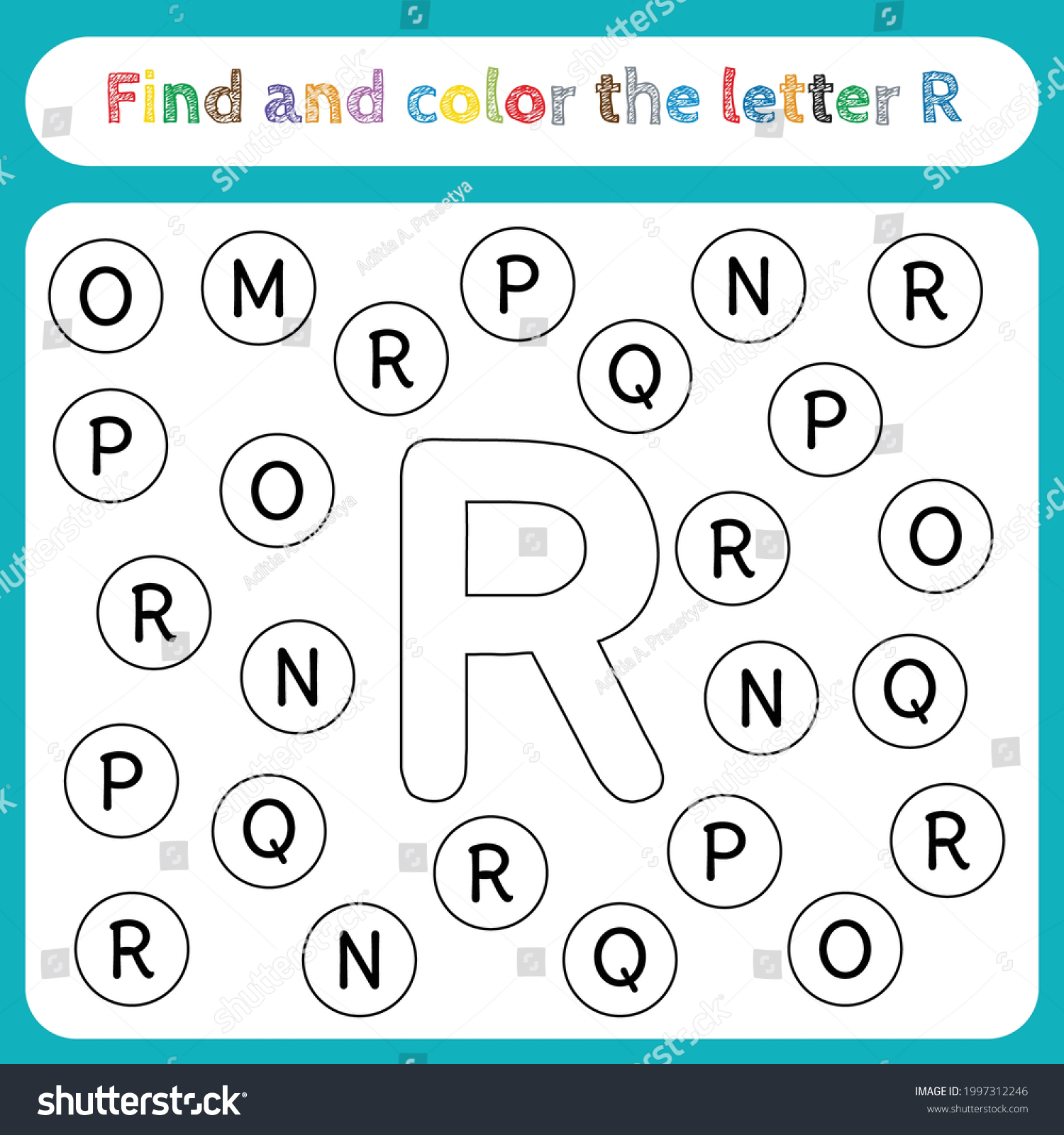 Kids Learning Worksheet Find Color Letters Stock Vector (Royalty Free ...