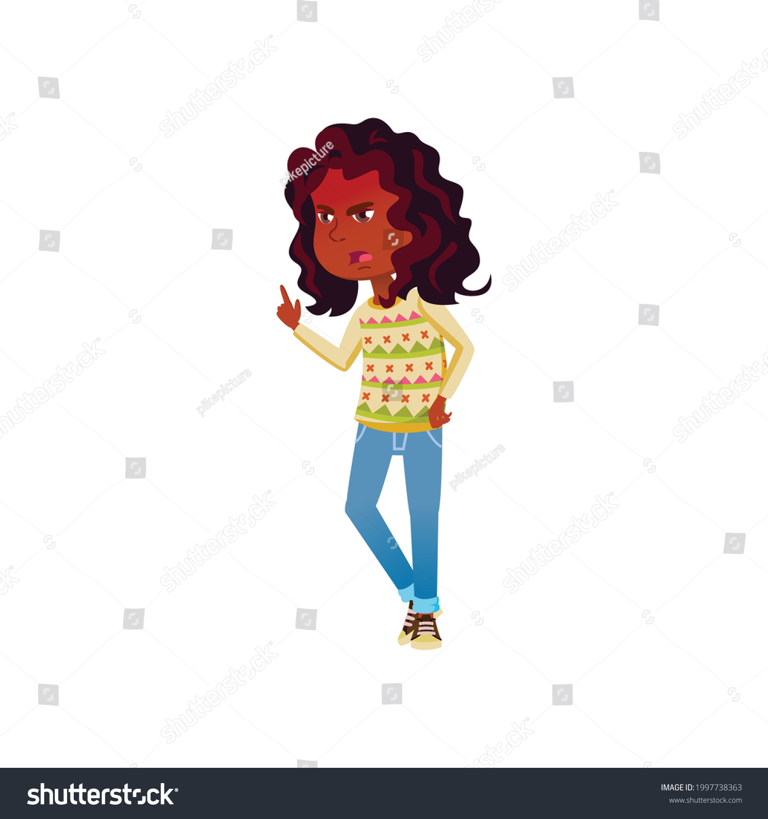 Exasperated Girl Kid Circumstance Proof Cartoon Stock Vector (Royalty ...