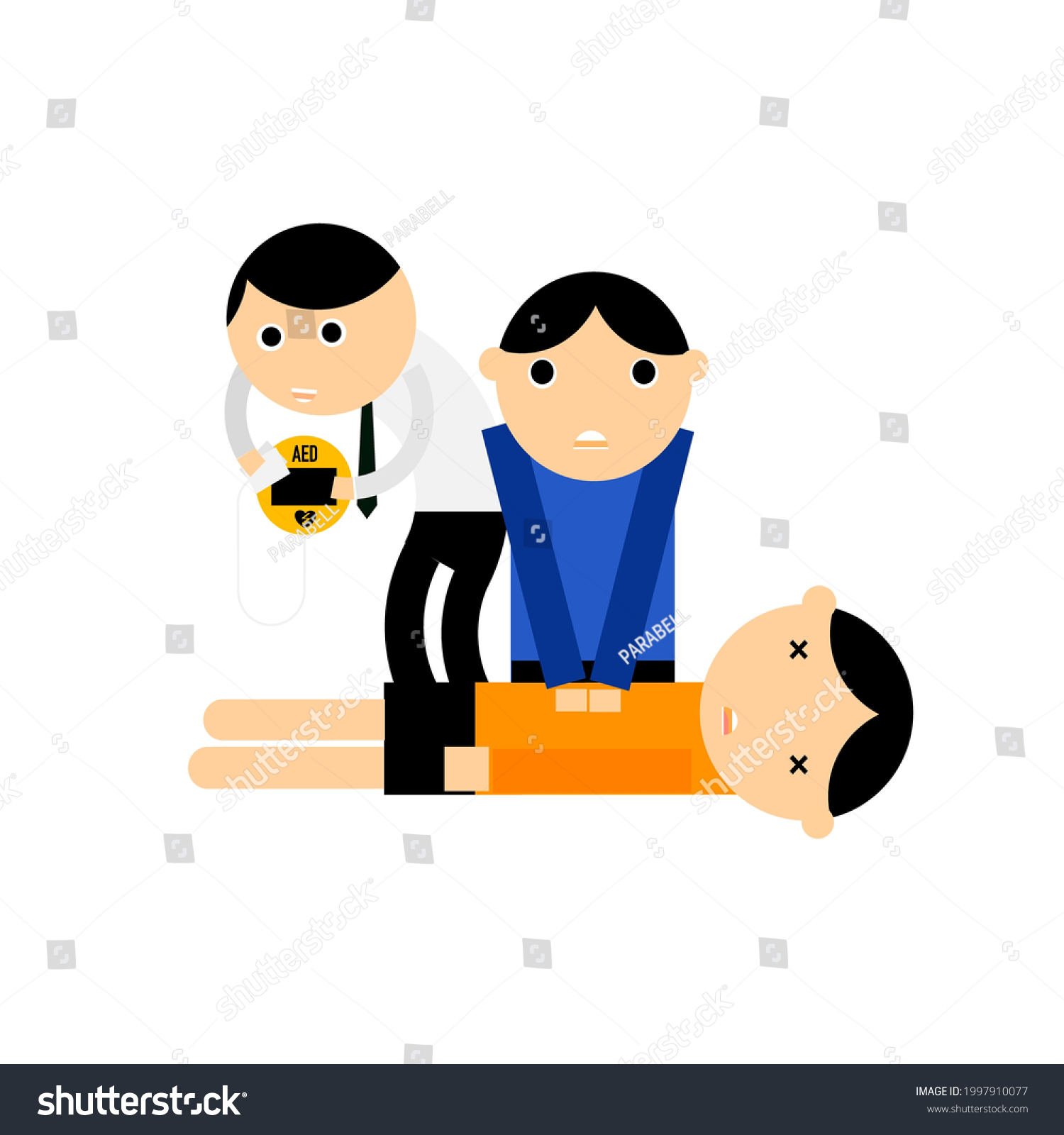 Cartoon Charecters Unconscious Person Two Provider Stock Vector ...