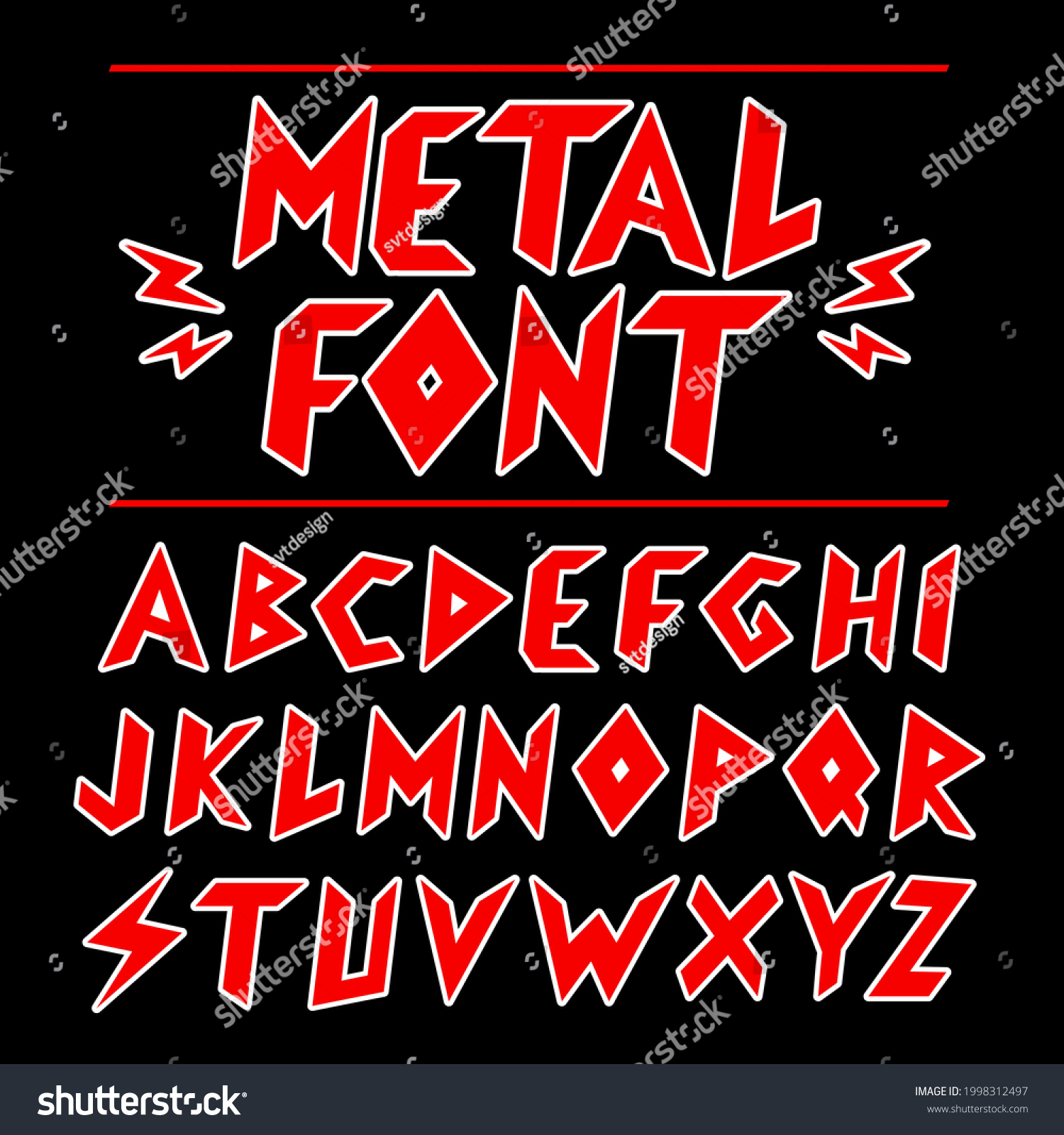 Vintage Heavy Rock Metal Font Alphabet Stock Vector (Royalty Free ...