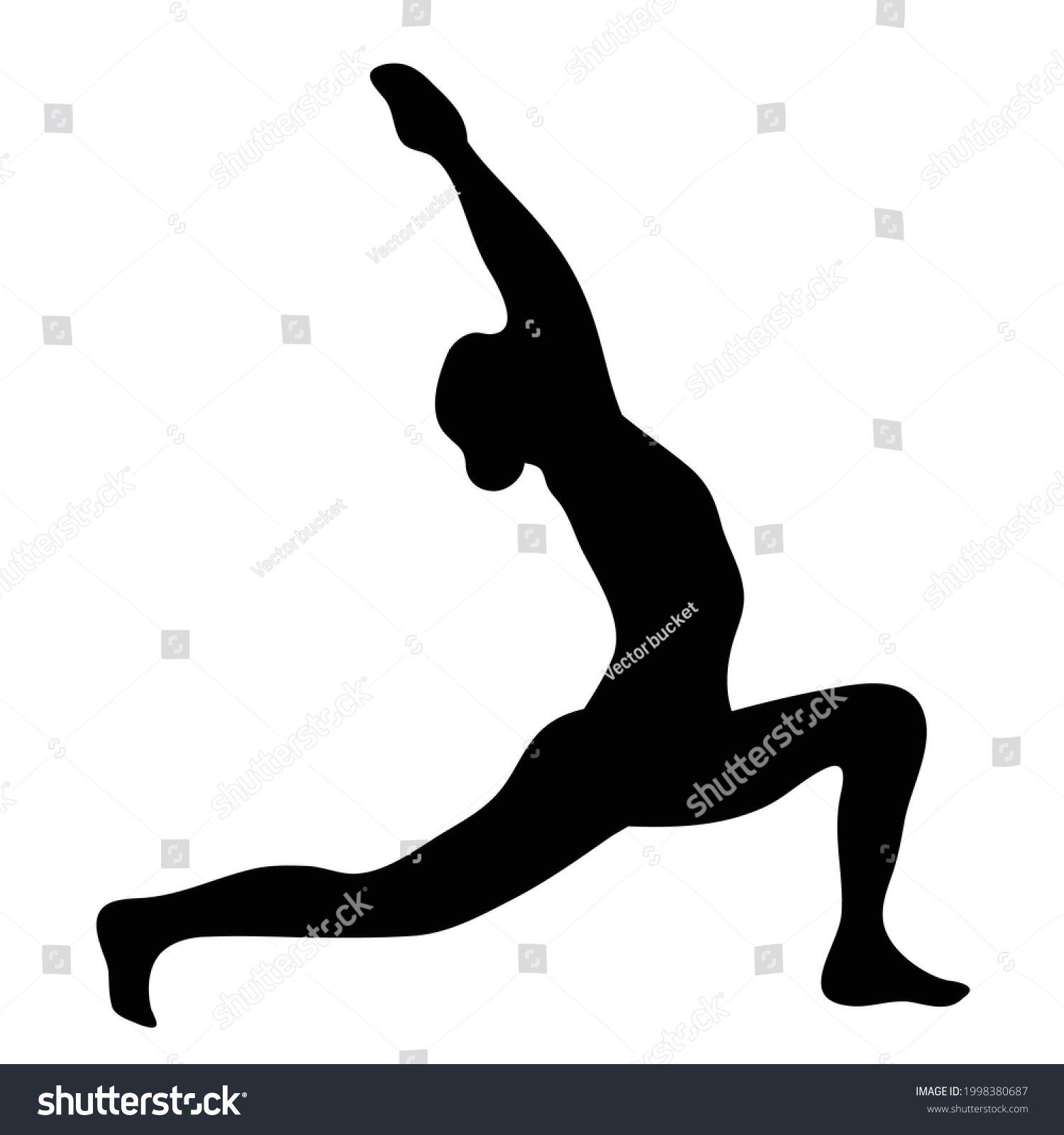 Yoga Pose Silhouette Vector Illustration Isolated Stock Vector (Royalty ...