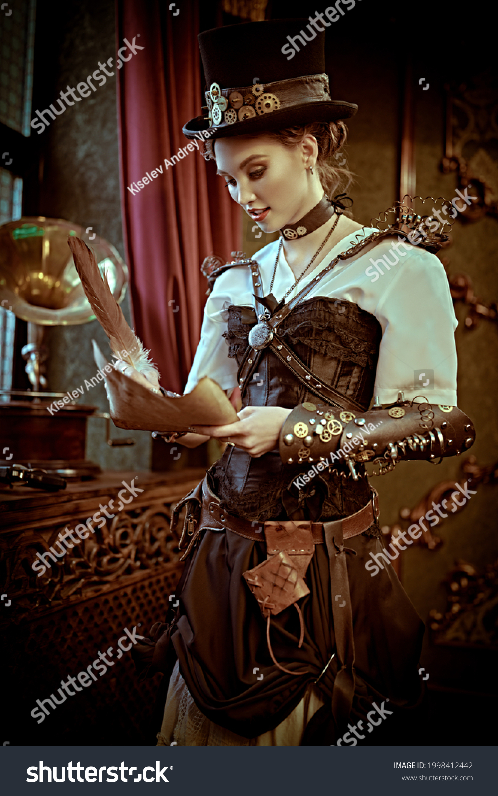 Fantasy World Smart Steampunk Lady Scientist Stock Photo 1998412442 ...