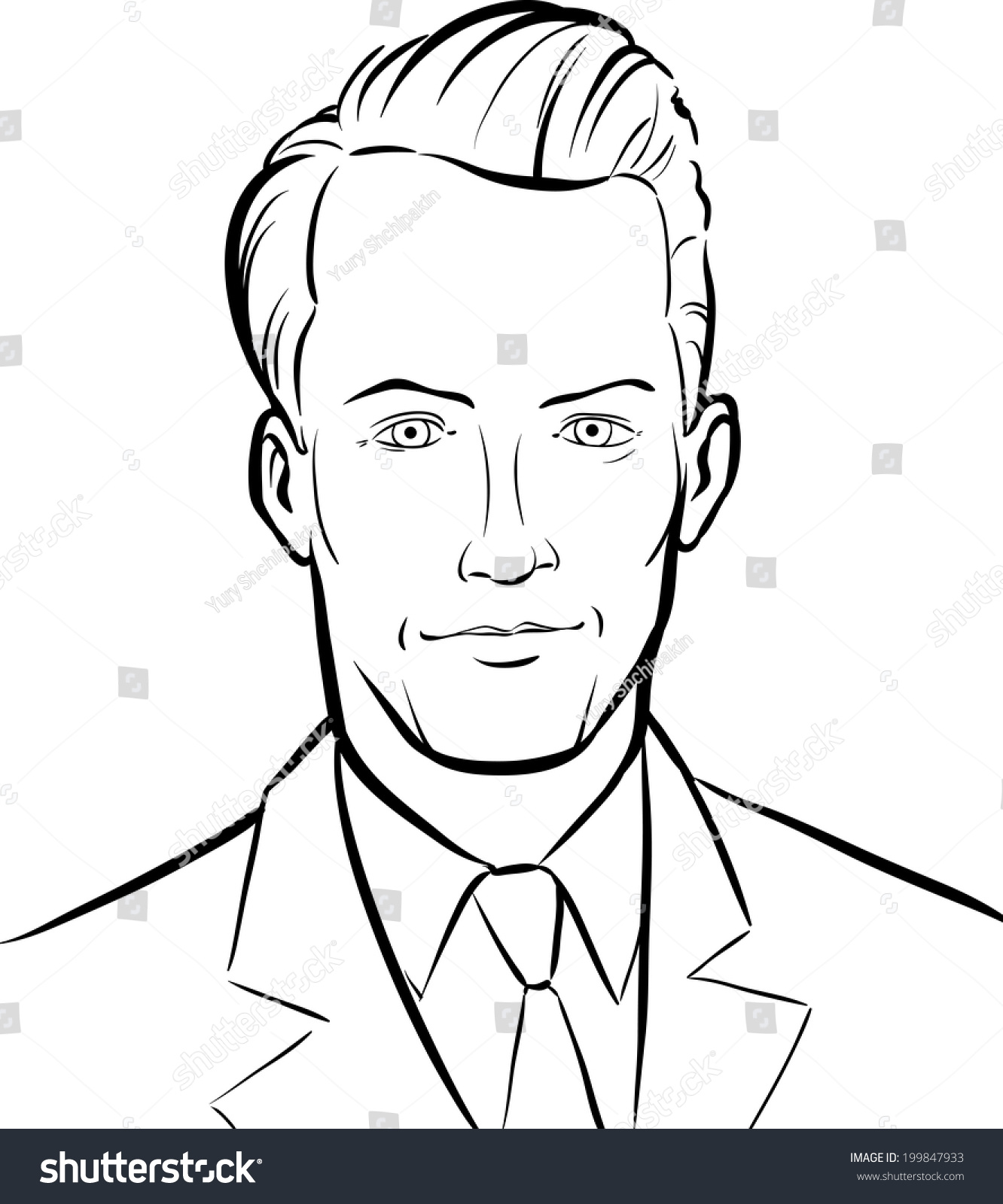 Whiteboard Drawing Cartoon Handsome Businessman Stock Vector (Royalty ...