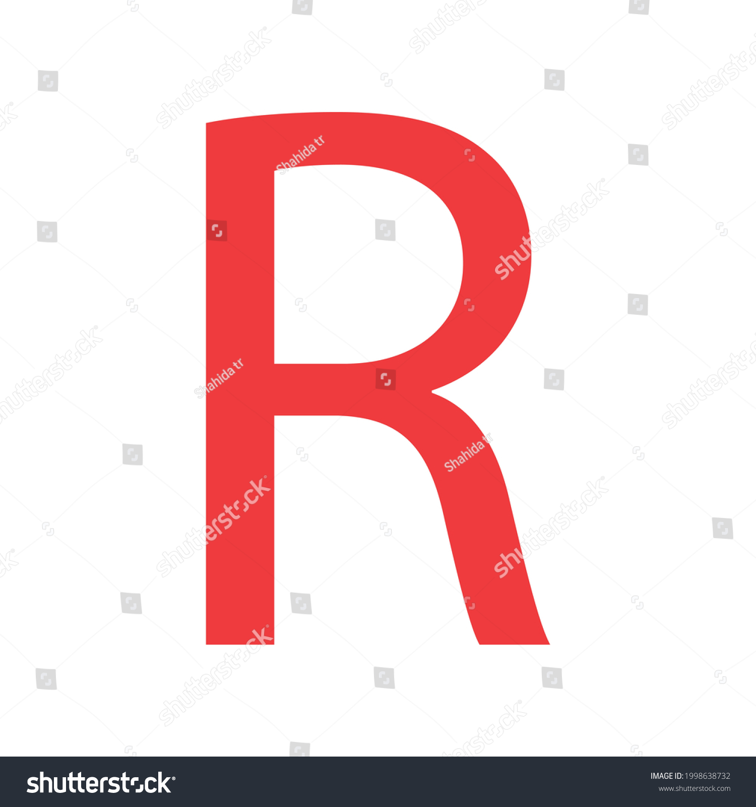 Red Letter R Simple Clip Art Stock Vector Royalty Free 1998638732