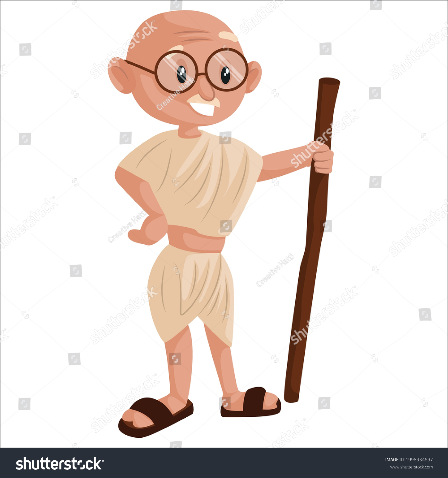 Old Man Smiling Vector Graphic Illustration Stock Vector (Royalty Free ...