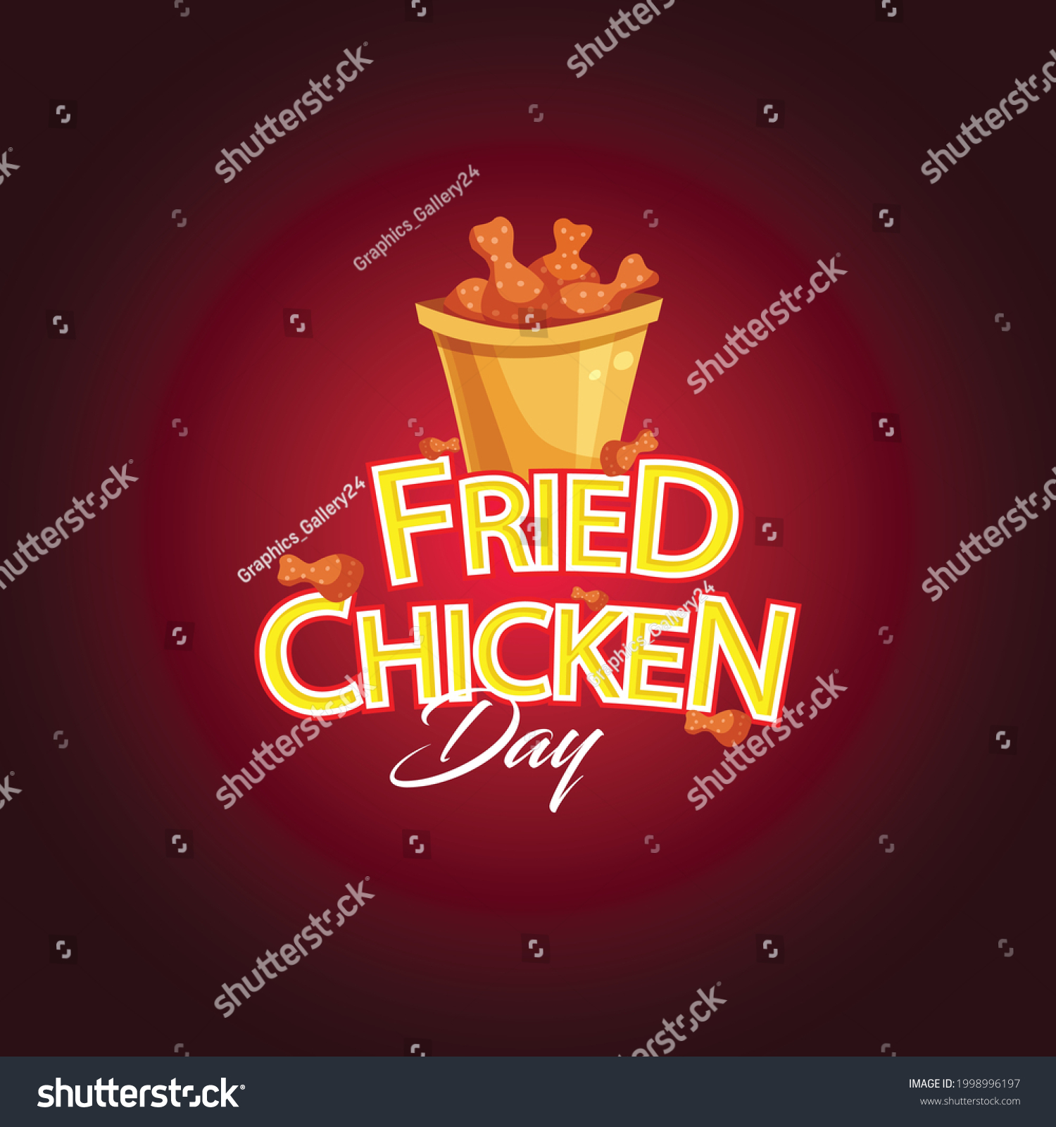 National Fried Chicken Day Flyer Banner Stock Vector (Royalty Free