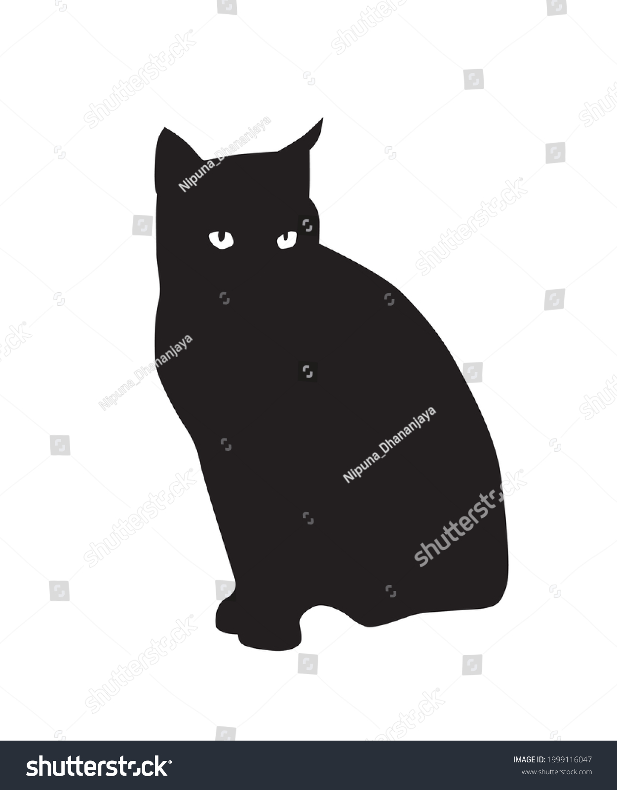 Cat Black White Vector Design Animals Stock Vector (Royalty Free ...