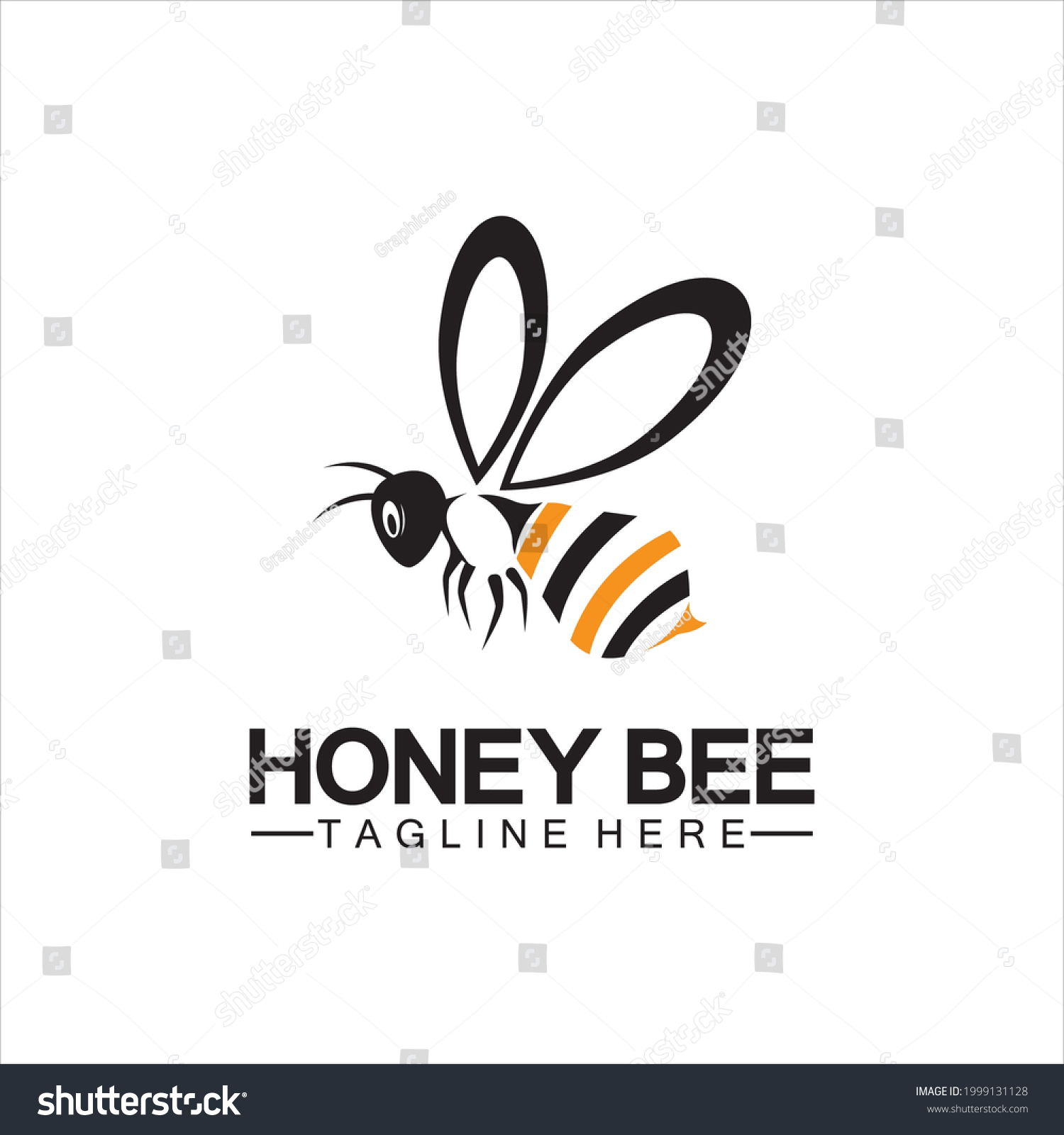 Bee Honey Logo Vector Icon Symbol Stock Vector (Royalty Free ...