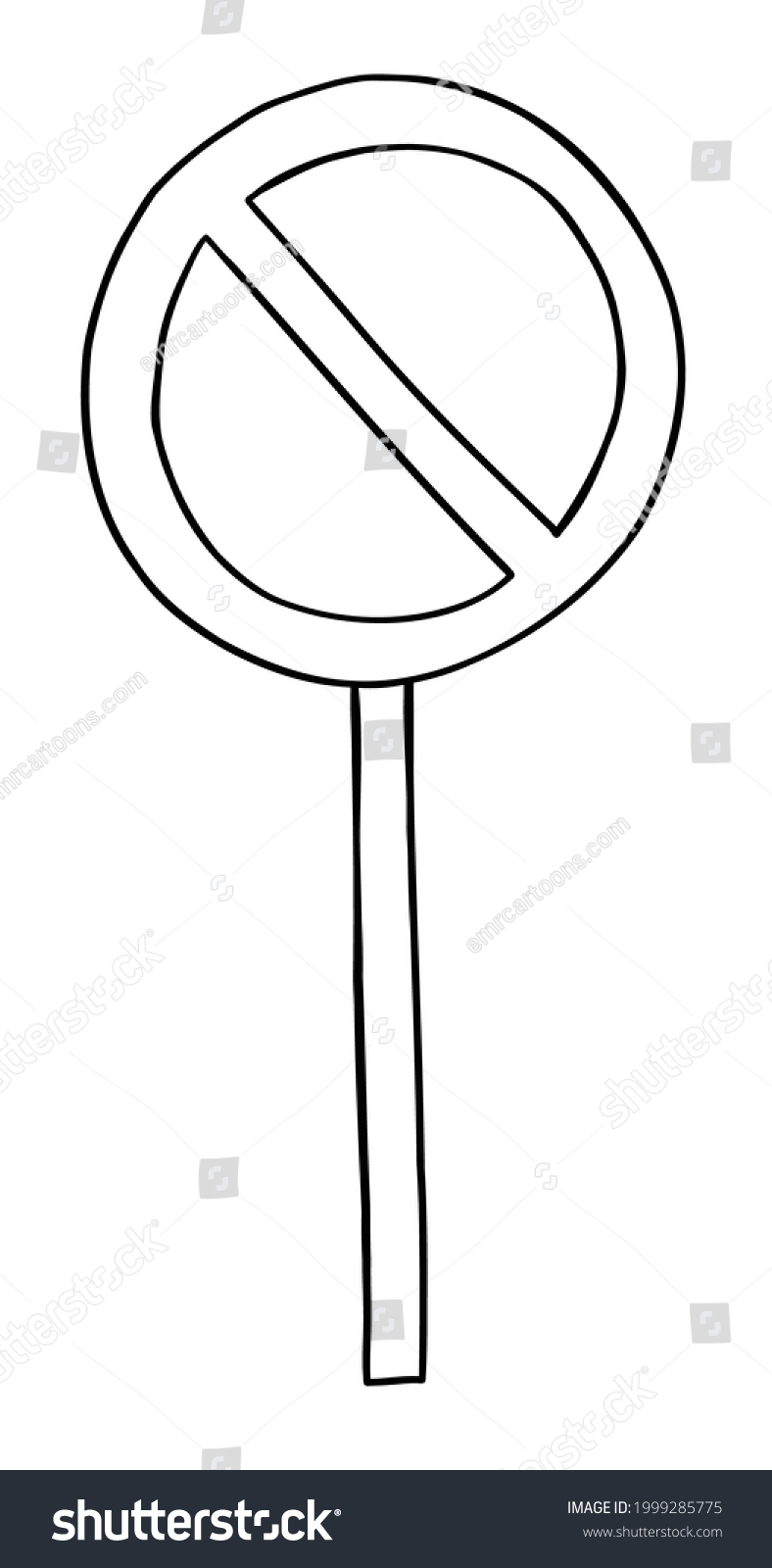 Cartoon Vector Illustration Forbidden Sign Black Stock Vector (Royalty ...