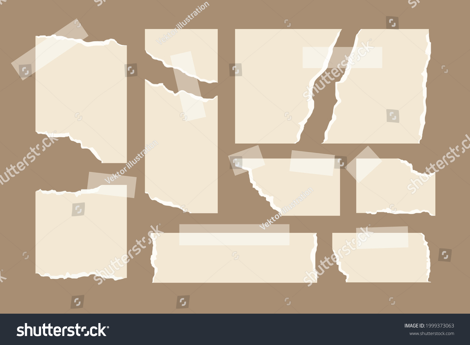 Torn Paper Sheet Collection Crumpled Paper Stock Vector (Royalty Free ...