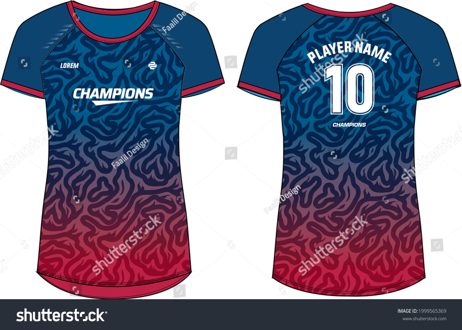 Women Sports Jersey Tshirt Design Concept Stock Vector (Royalty Free ...