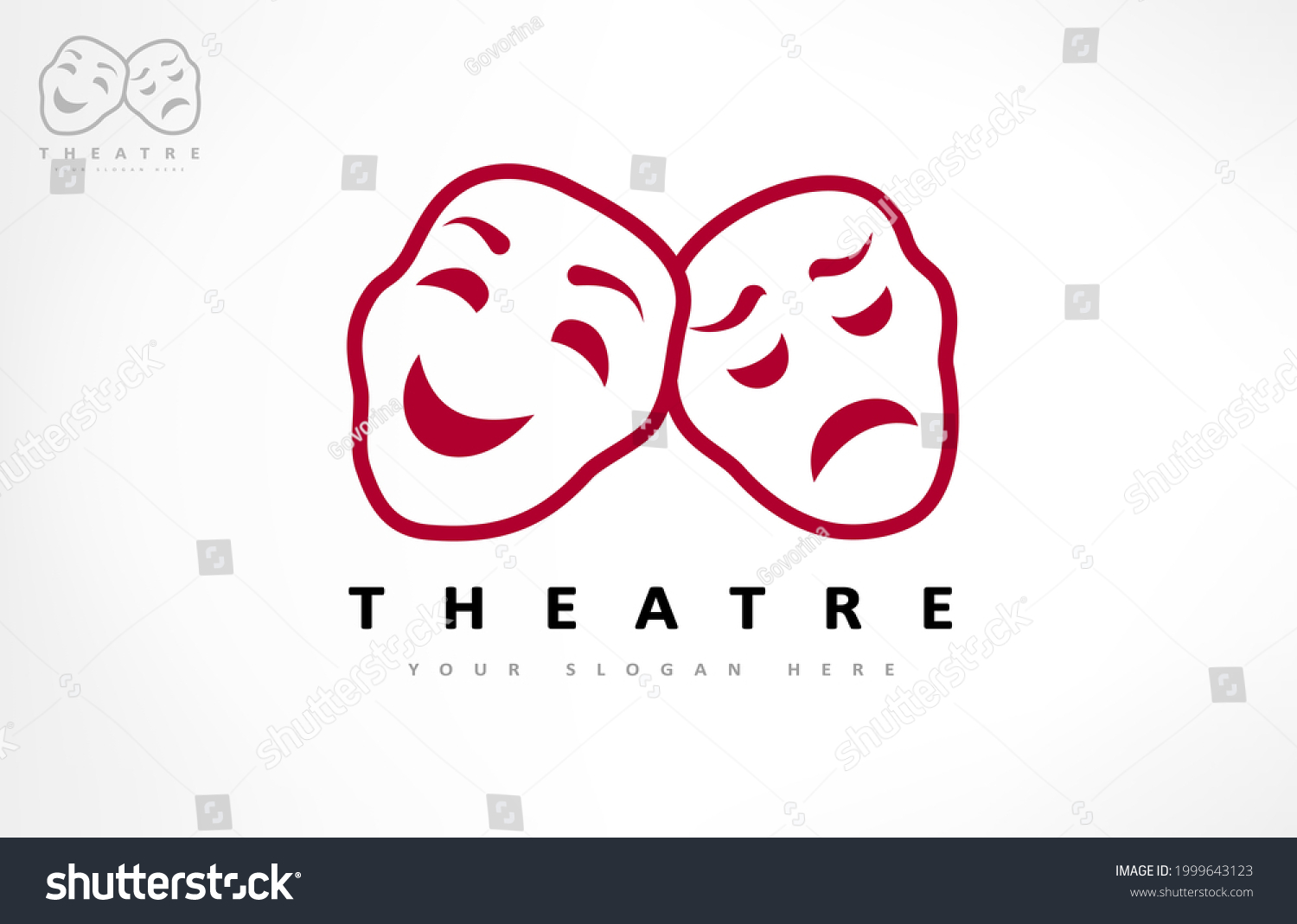 Theater Masks Logo Vector Theater Acting Stock Vector (Royalty Free ...