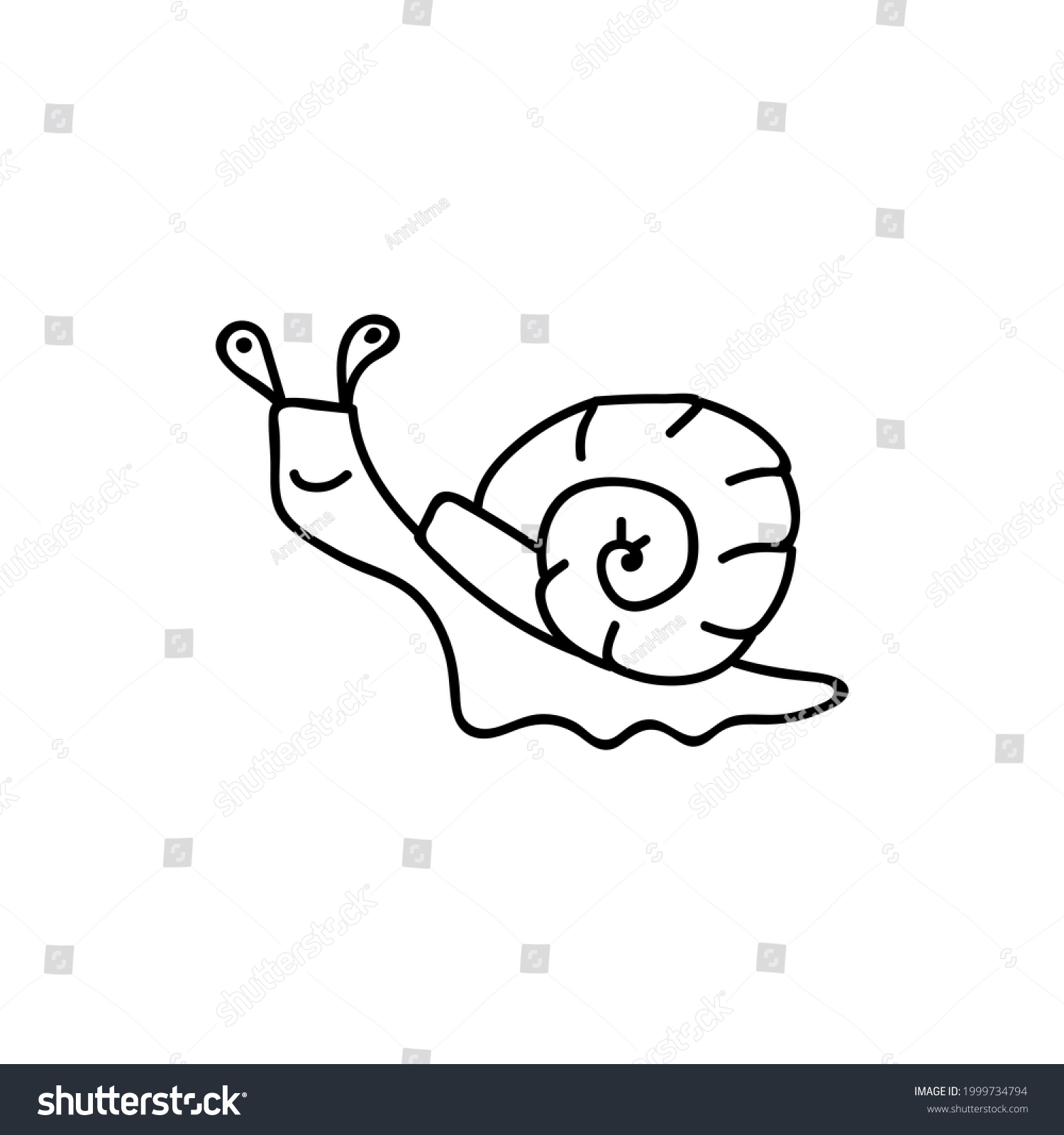 Single Hand Drawn Snail Doodle Vector Stock Vector (Royalty Free ...