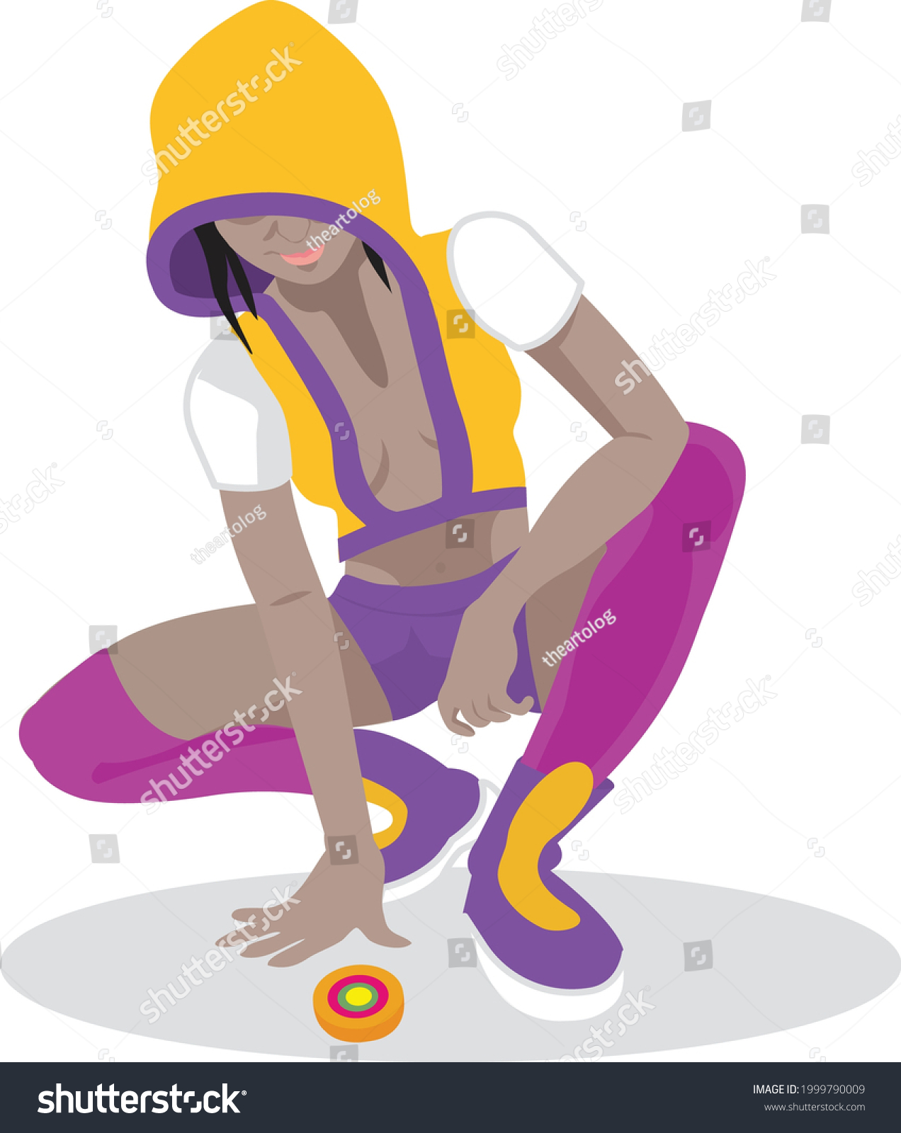 Girl Playing Yoyo Vector Character Design1 Stock Vector (Royalty Free) 1999790009 Shutterstock