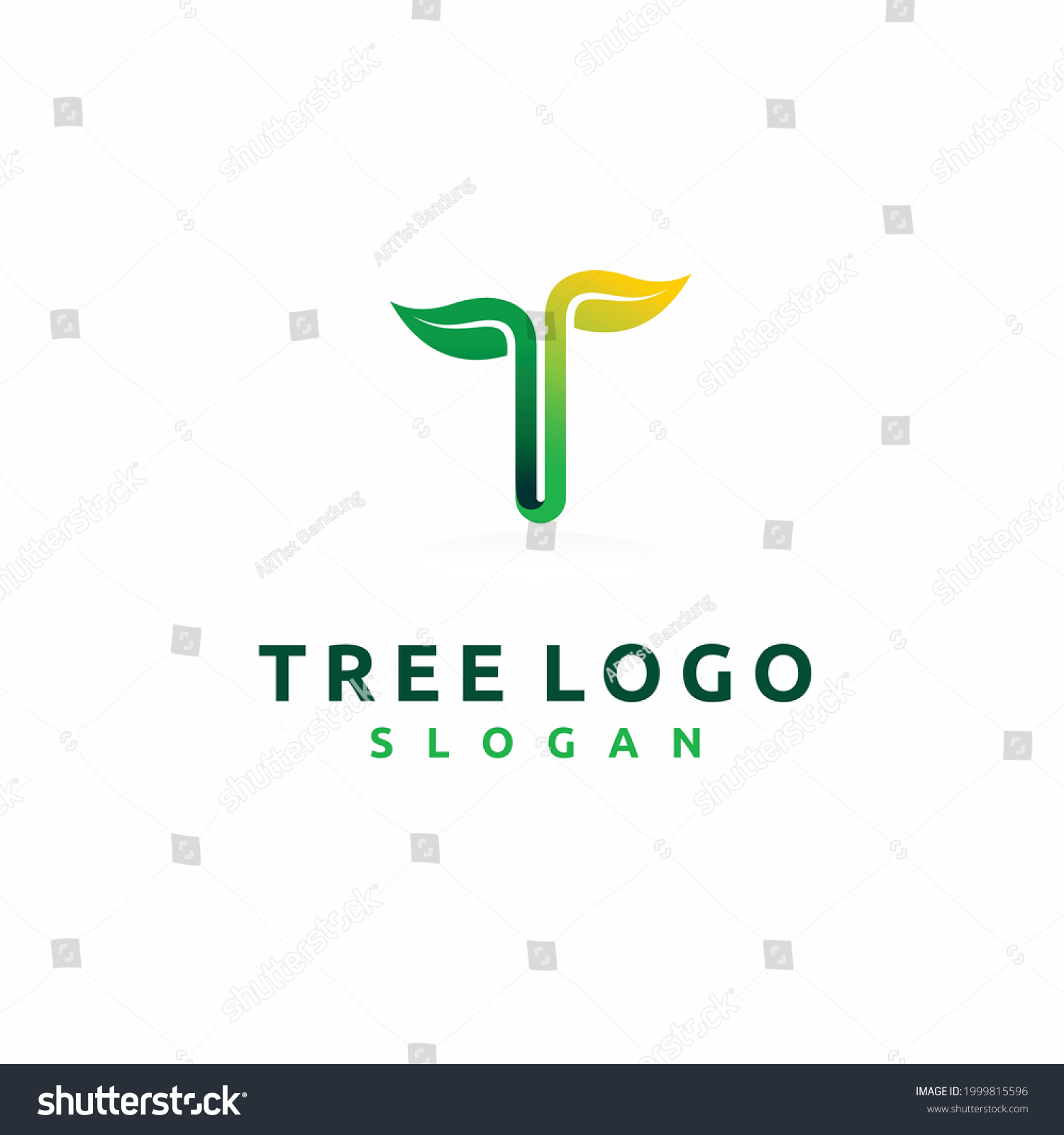 Tree Logo Letter T Concept Stock Vector (royalty Free) 1999815596 