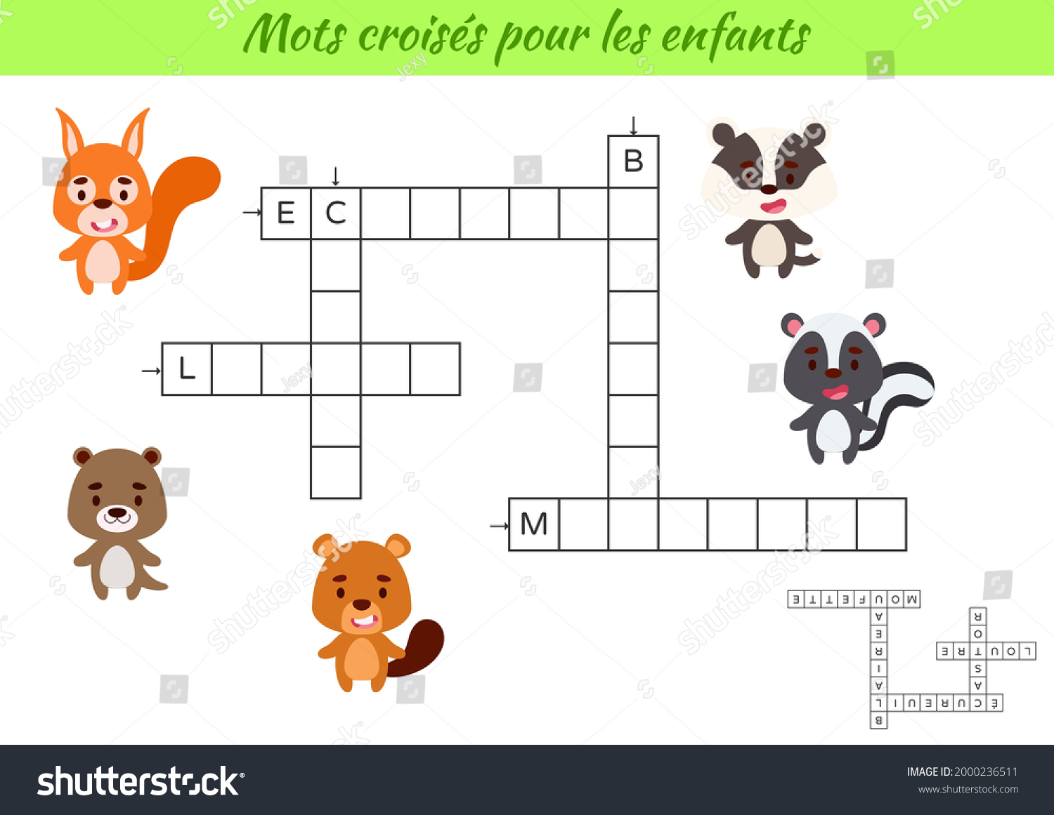 kids song with french lyrics crossword