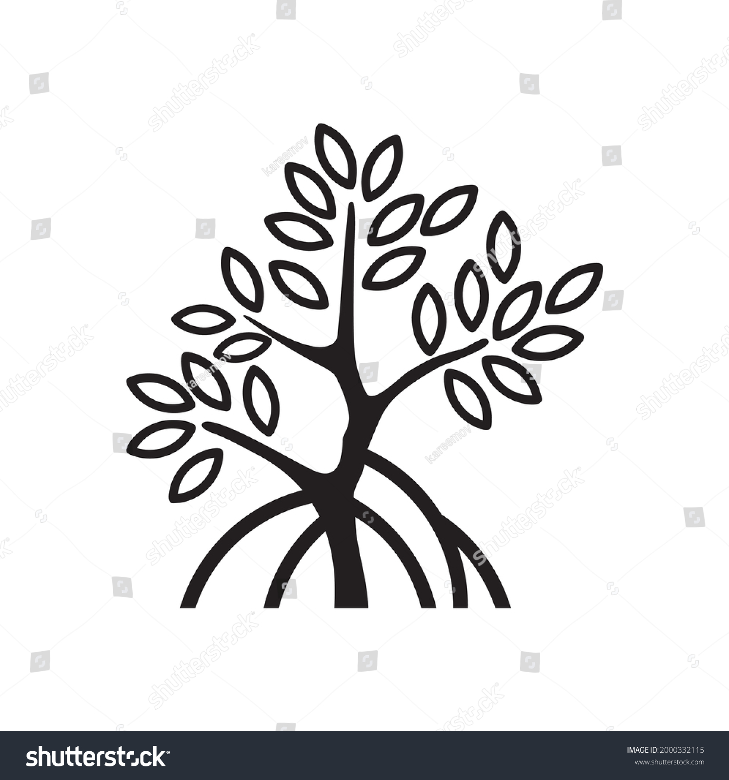 Mangrove Tree Icon Vector Isolated Stock Vector (Royalty Free ...