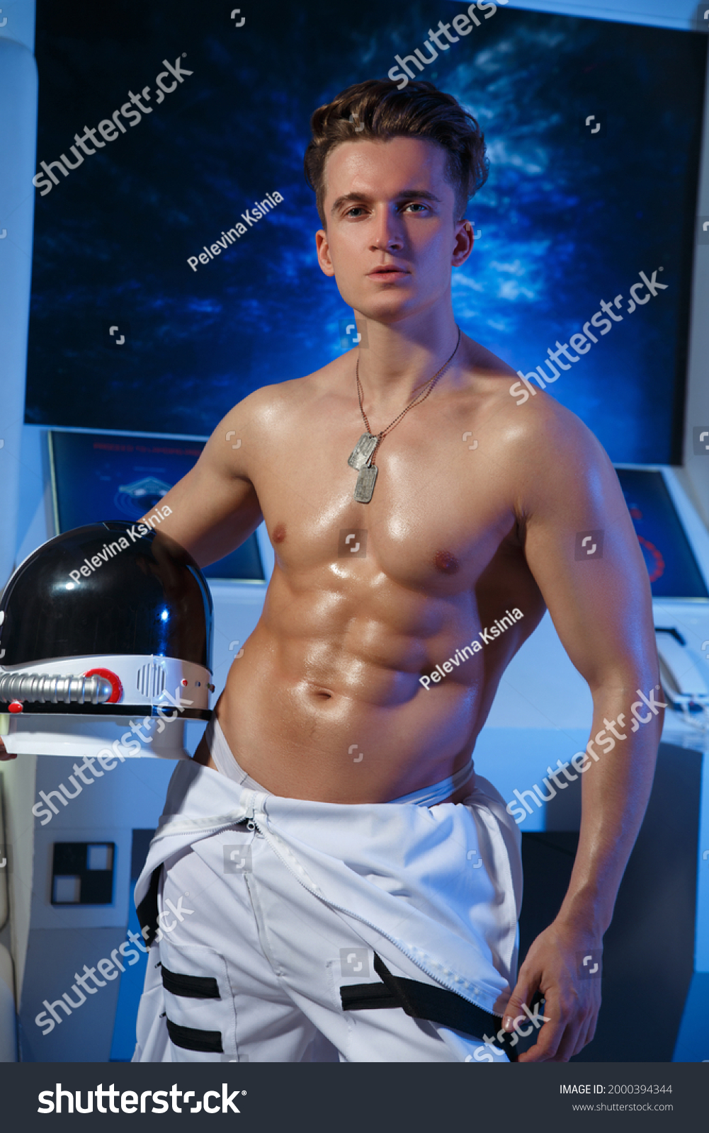 Handsome Athletic Guy Naked Torso Astronaut Stock Photo Shutterstock