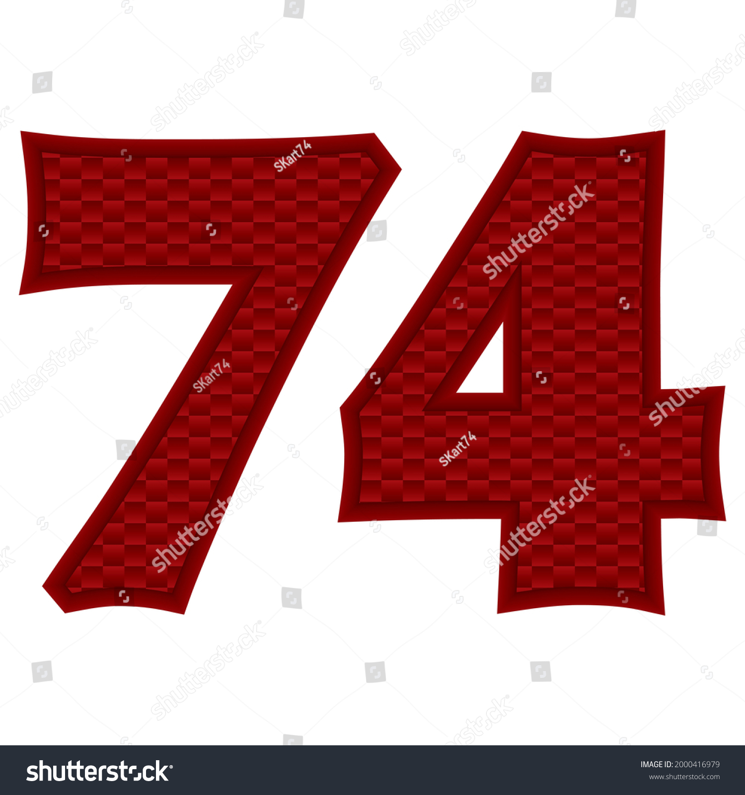 Number Seventy Four Vector Illustration Red Stock Vector (Royalty Free ...