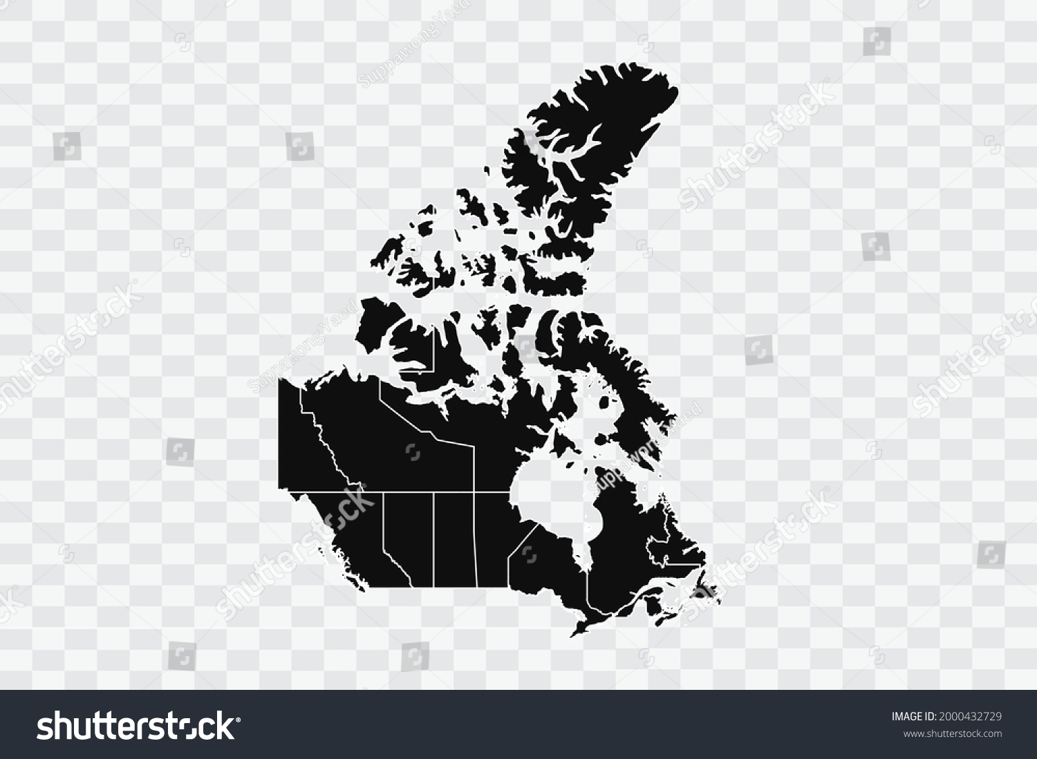 Canada Map Black Color On Backgound Stock Vector (Royalty Free ...