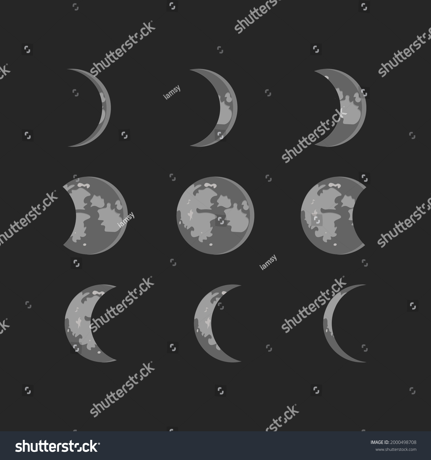 Vector Icon Moon Phase Night Background Stock Vector (Royalty Free ...