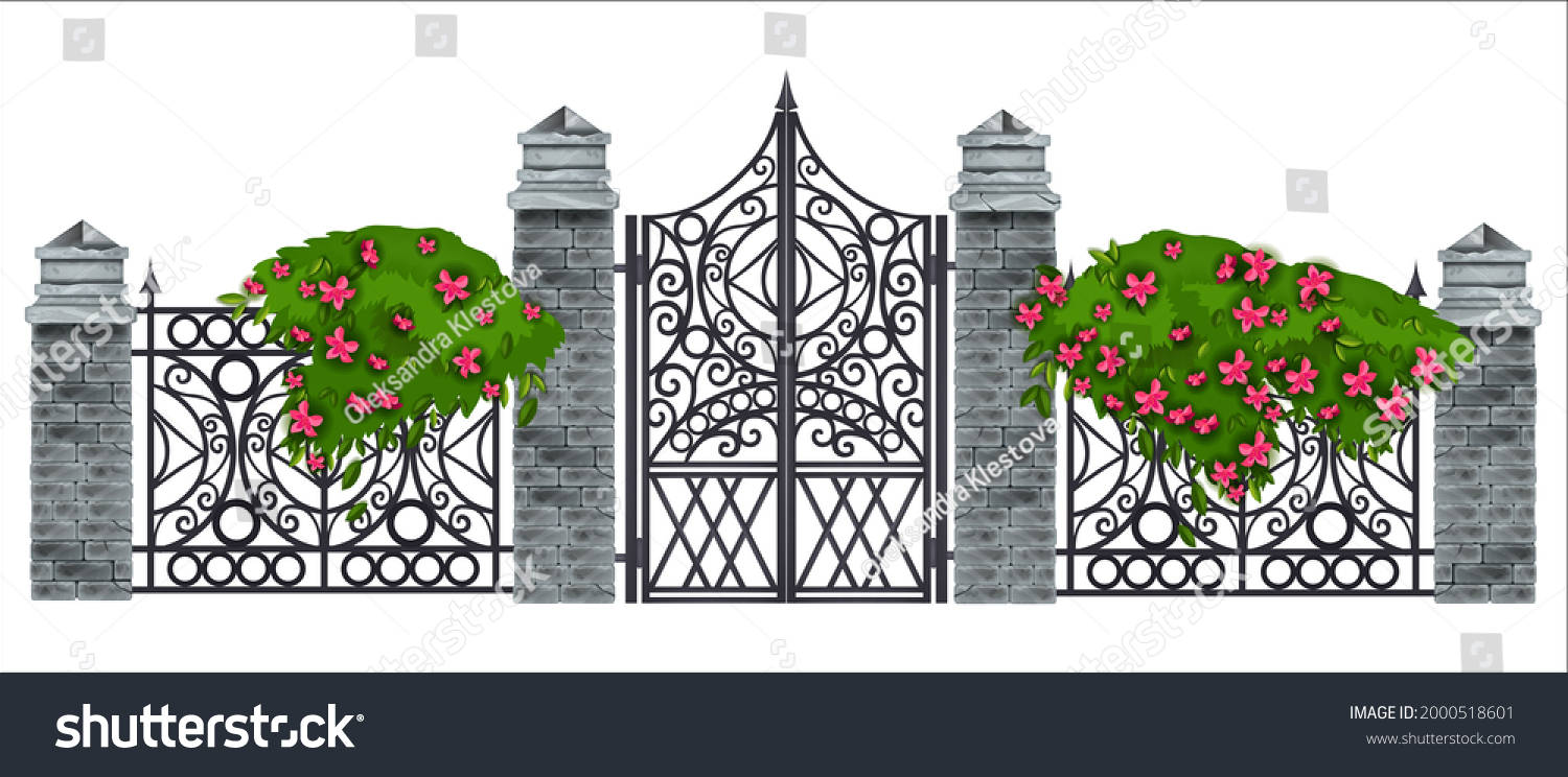 Iron Wrought Gate Vector Illustration Metal Stock Vector (Royalty Free ...