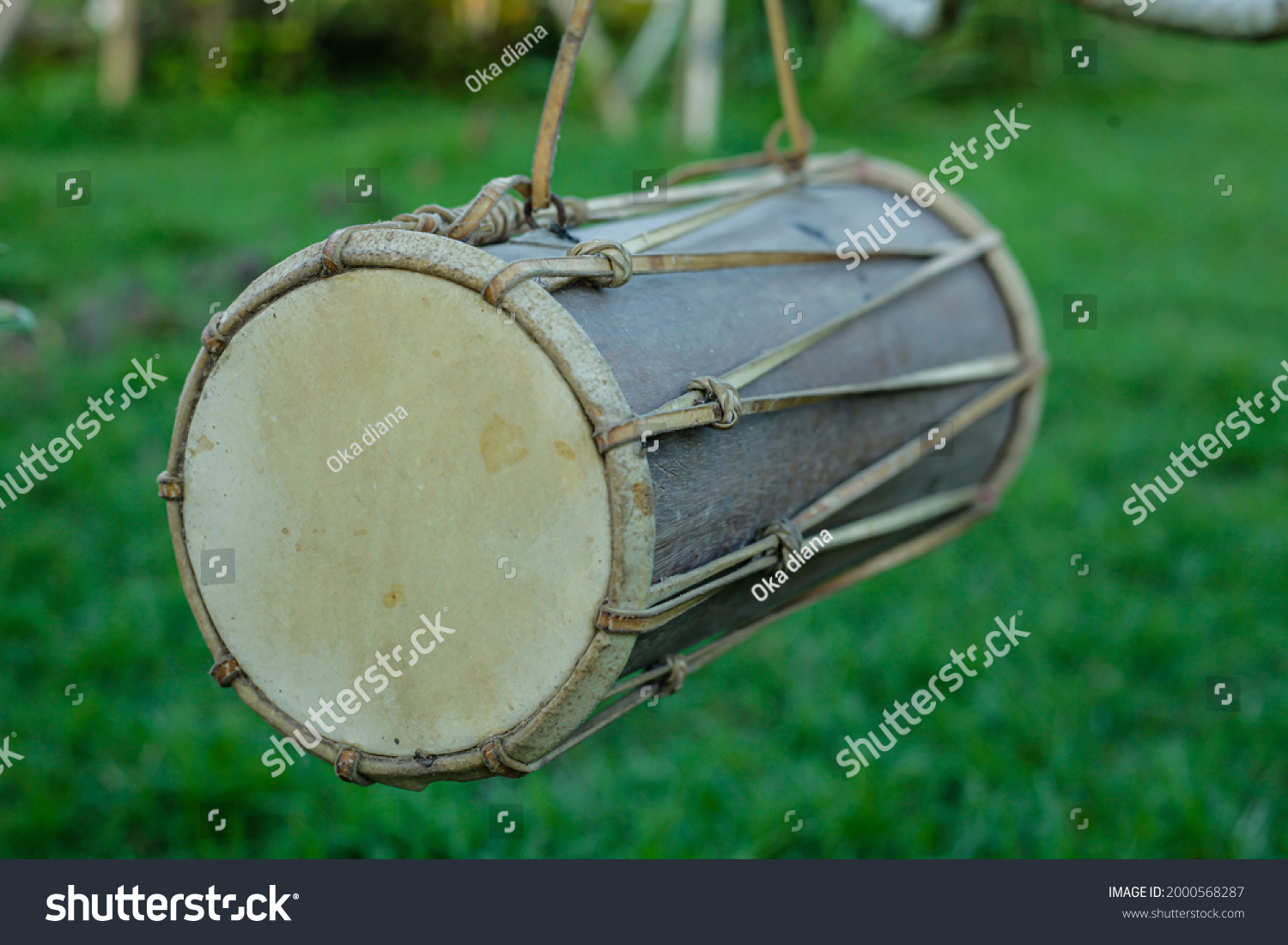 Kendang Traditional Balinese Musical Instrument Made Stock Photo ...