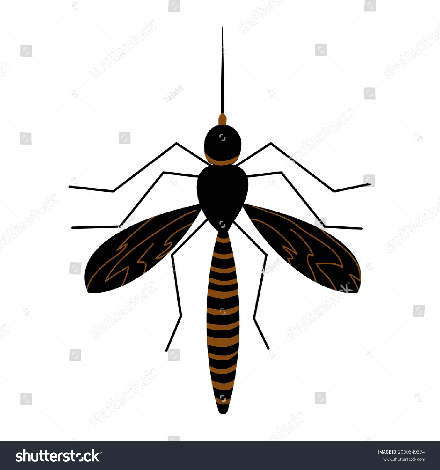 Mosquito Isolated On White Background Gnat Stock Vector (Royalty Free ...