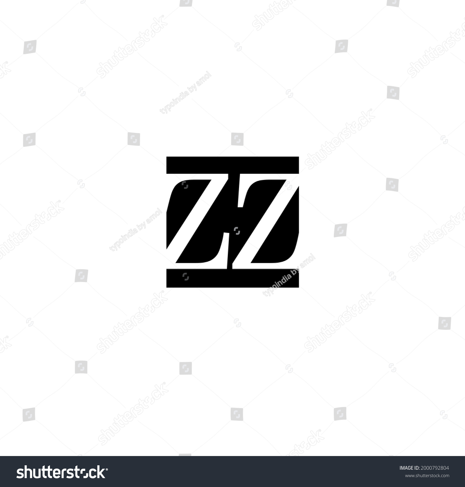 Zz Letters Monogram On Black Background Stock Vector (Royalty Free ...